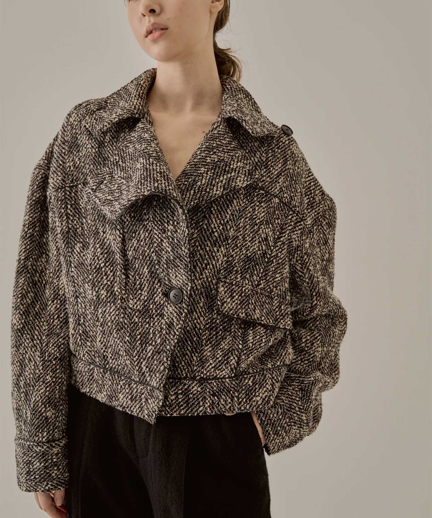 Rosanna tweed blouson BK AKIRANAKA