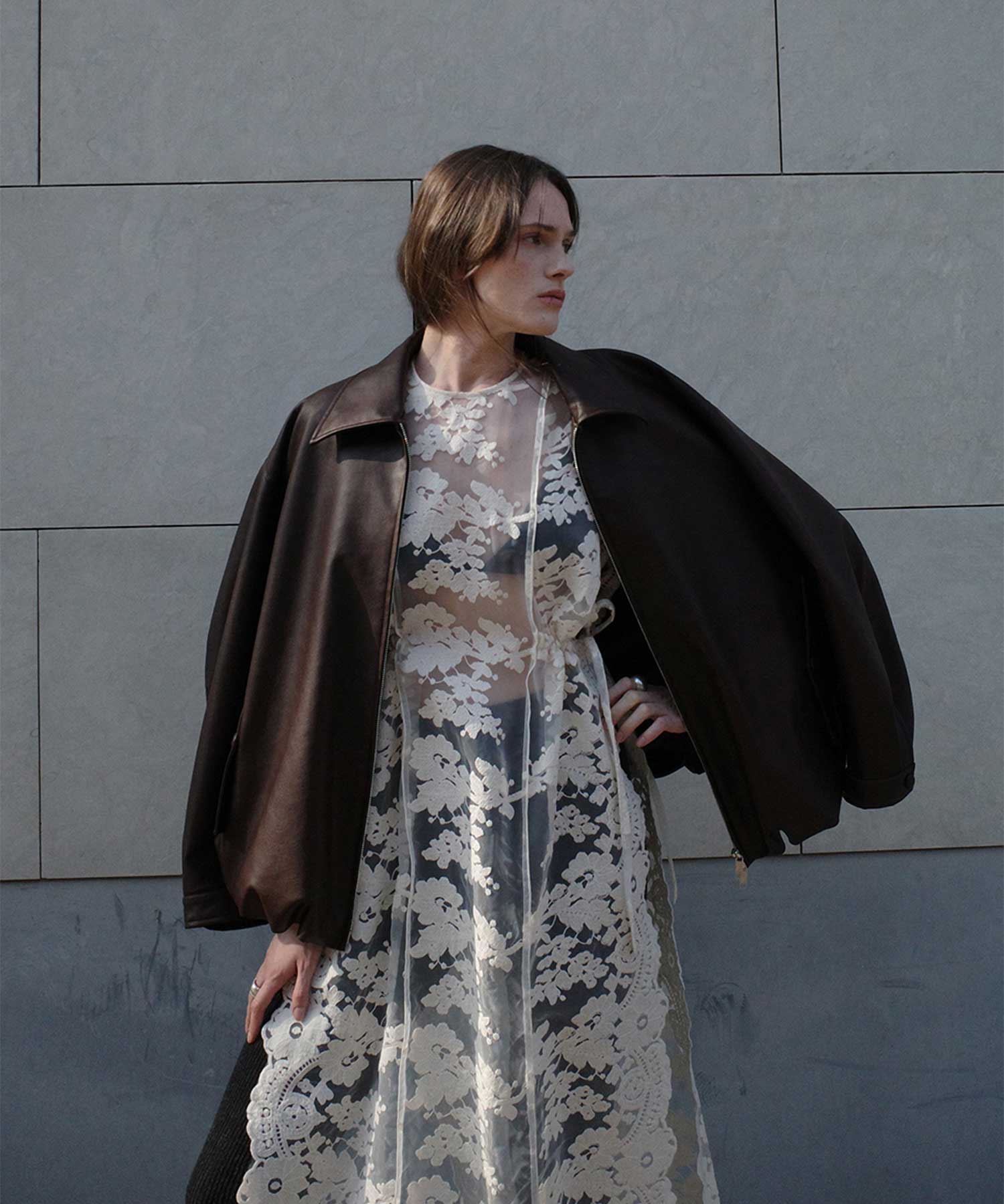 FAKE LEATHER BALLOON JACKET CLANE