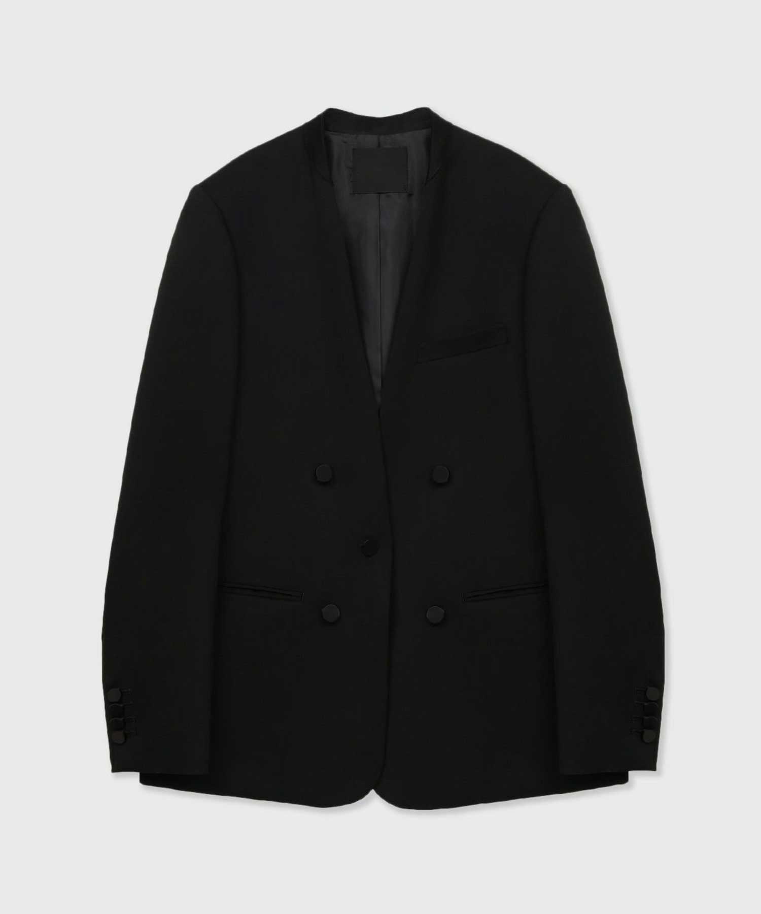 BLACK FORMAL NO COLLAR JACKET CINOH