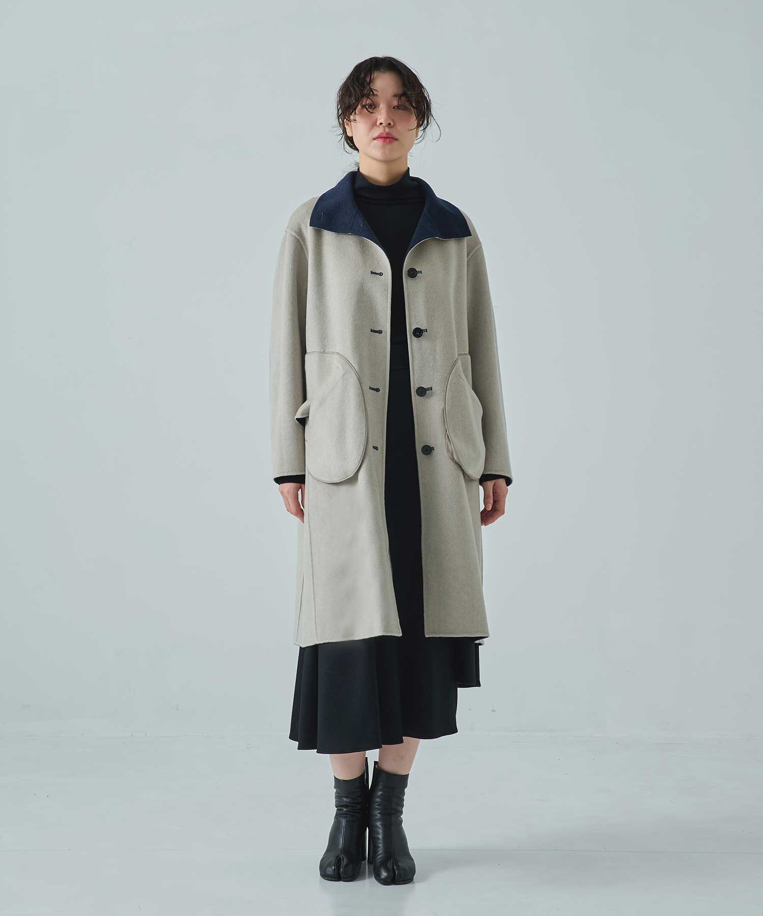 CASHMERE/SILK/WOOL STAND OVER COAT THE TOKYO