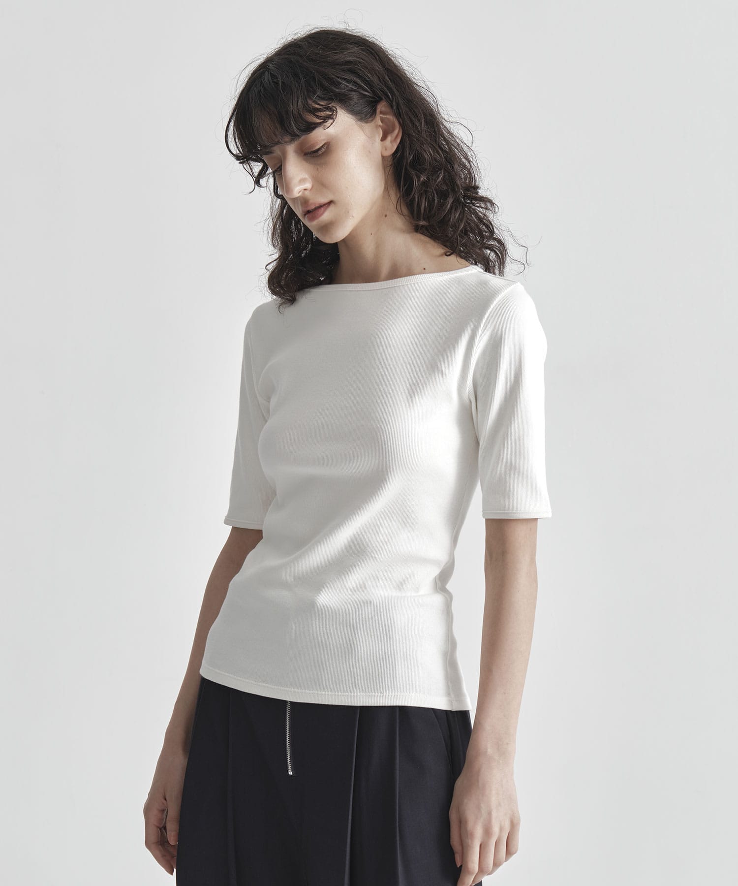 Boat Neck Rib Top THE TOKYO