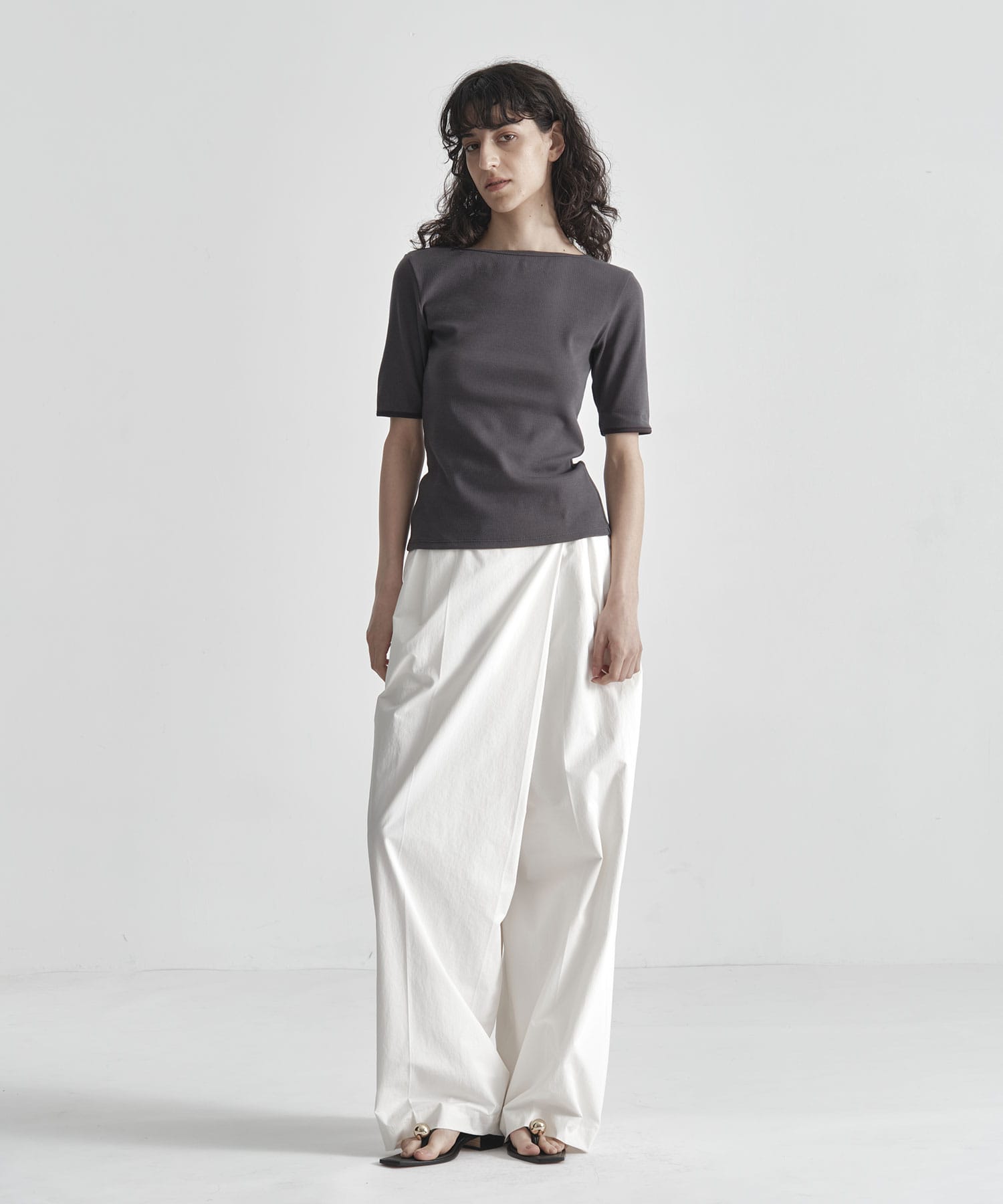 Boat Neck Rib Top THE TOKYO