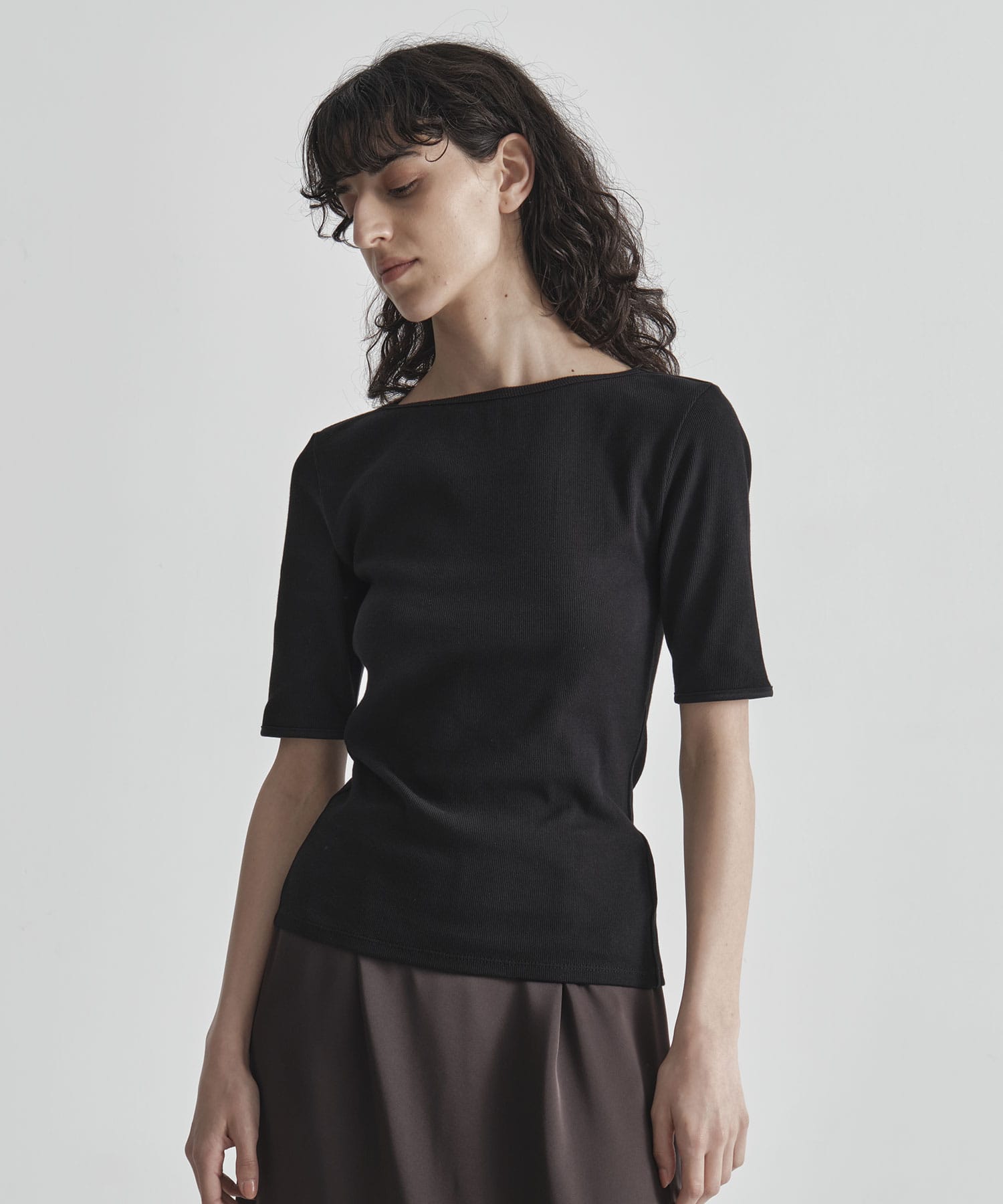 Boat Neck Rib Top THE TOKYO