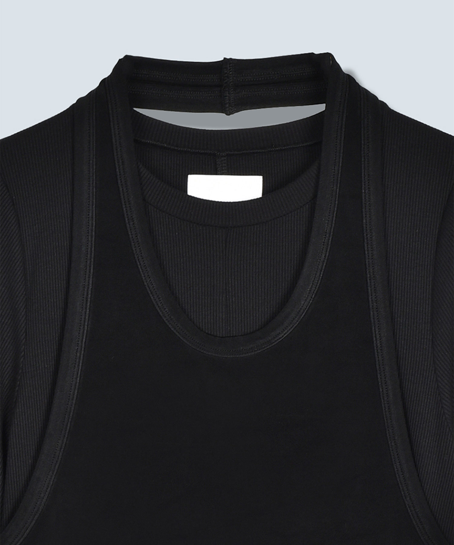 SHEER HALTER LAYERED T-SH OMMO