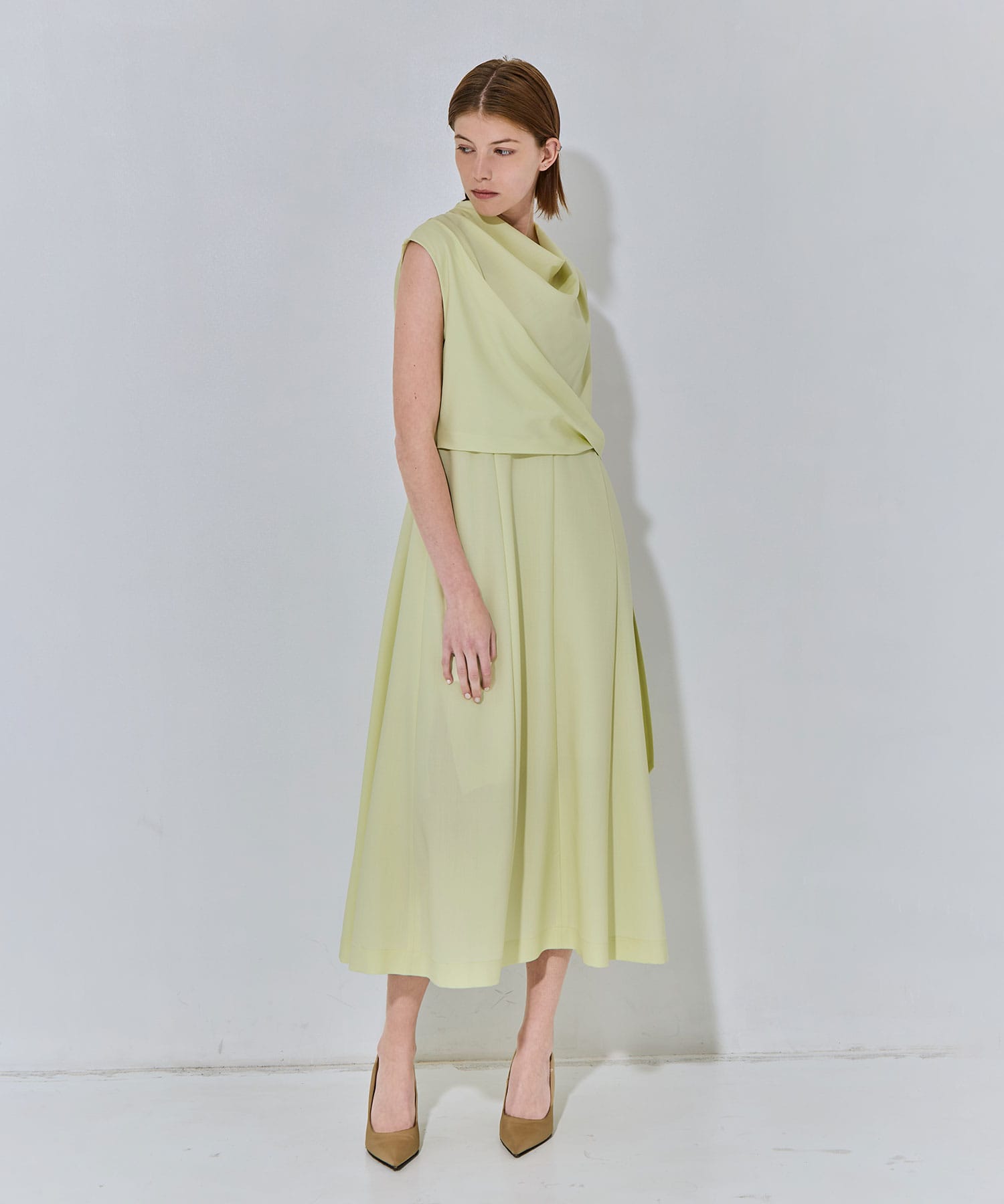 Cowl Neck Wool Dress THE TOKYO