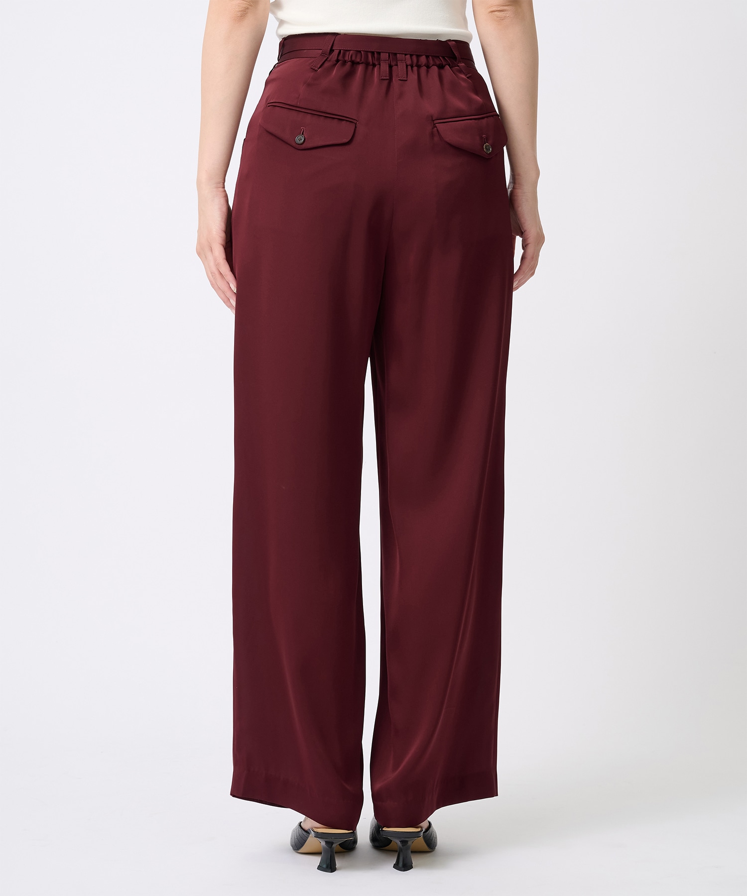 Satin Straight Pants THE TOKYO
