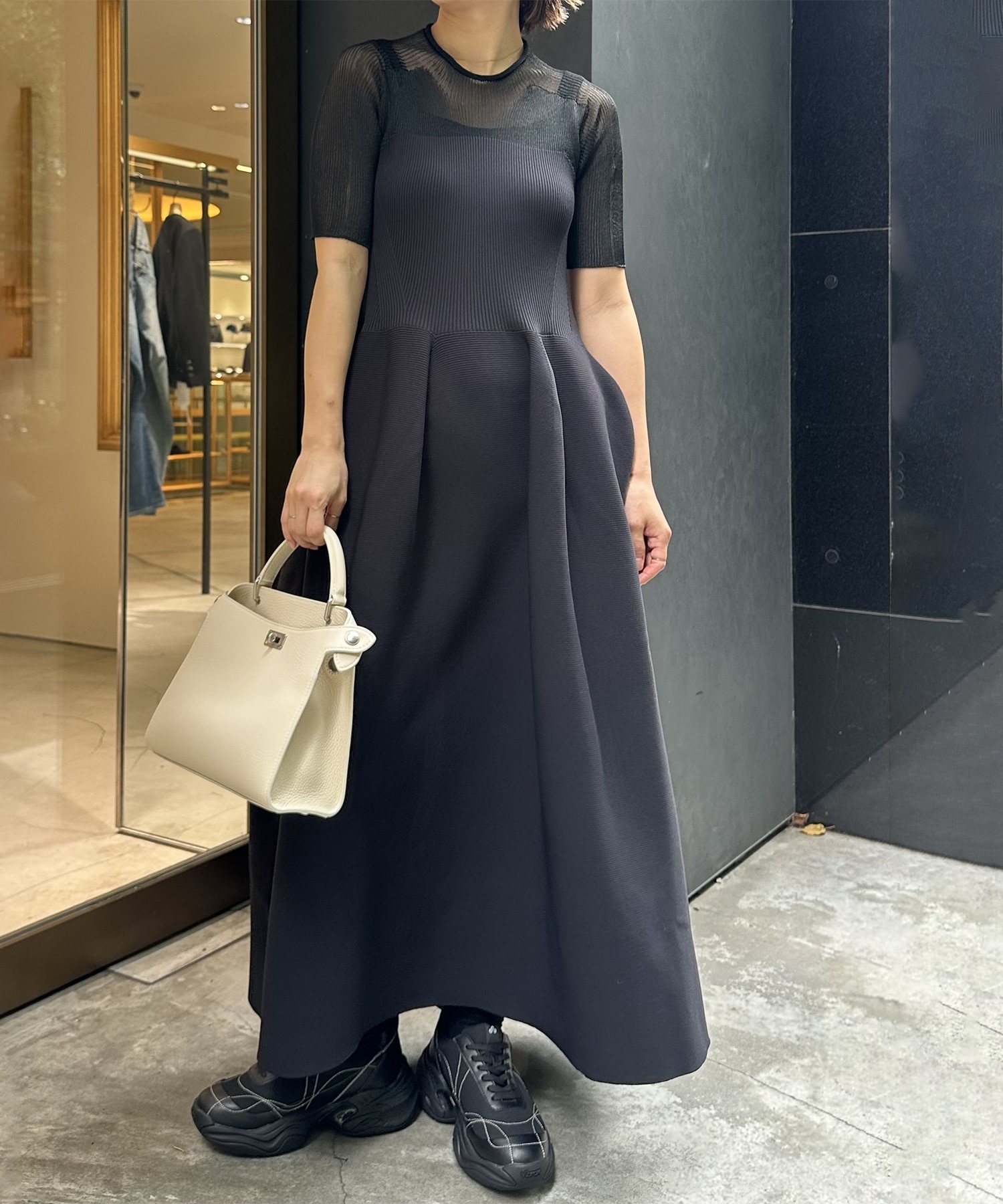 POTTERY LUCENT DECOLLETAGE SHORT SLEEVE DRESS CFCL