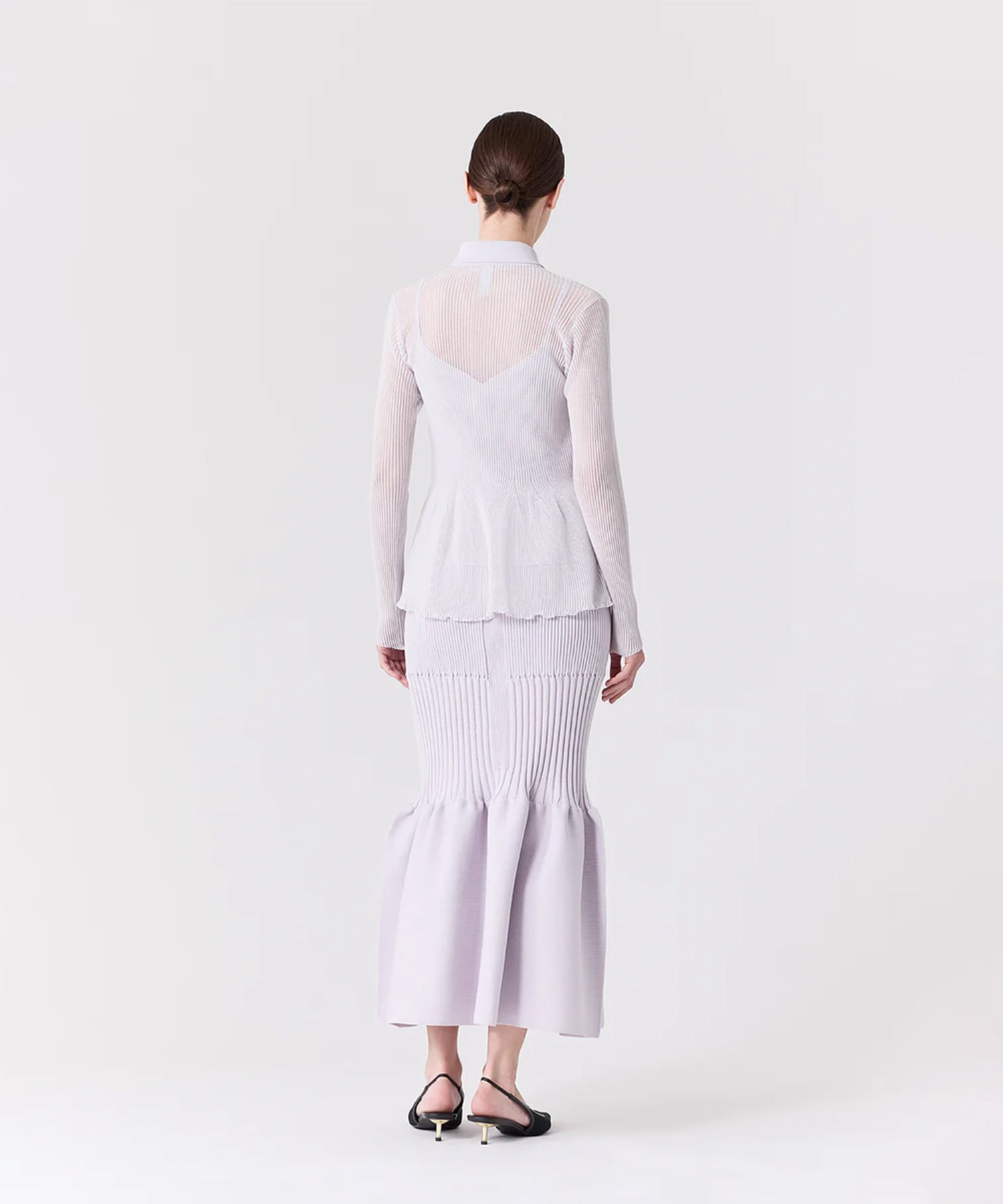 HYPHA LUCENT GLITTER LONG SLEEVE POLO SHIRT CFCL