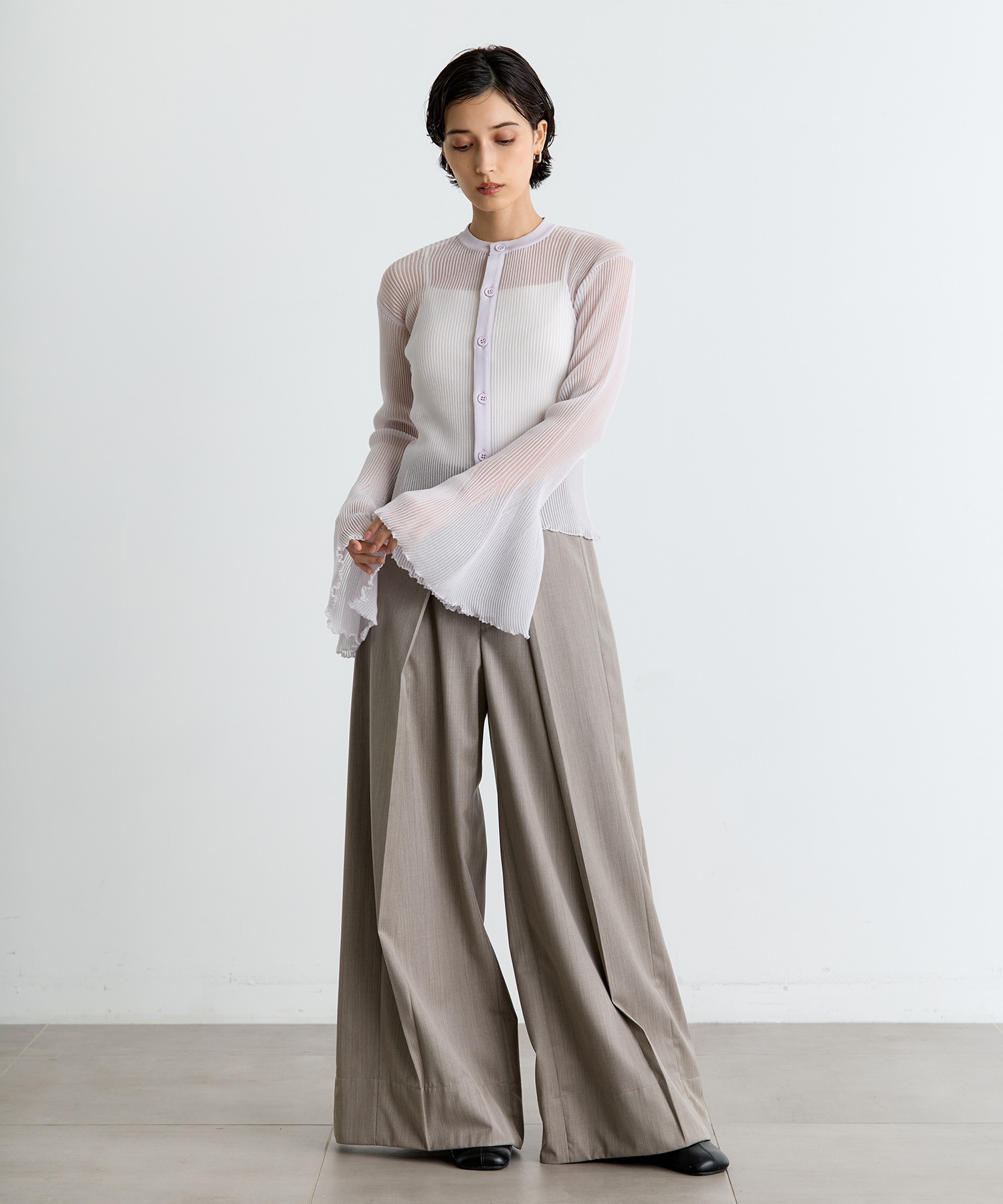 HYPHA LUCENT GLITTER BELL SLEEVE CARDIGAN CFCL