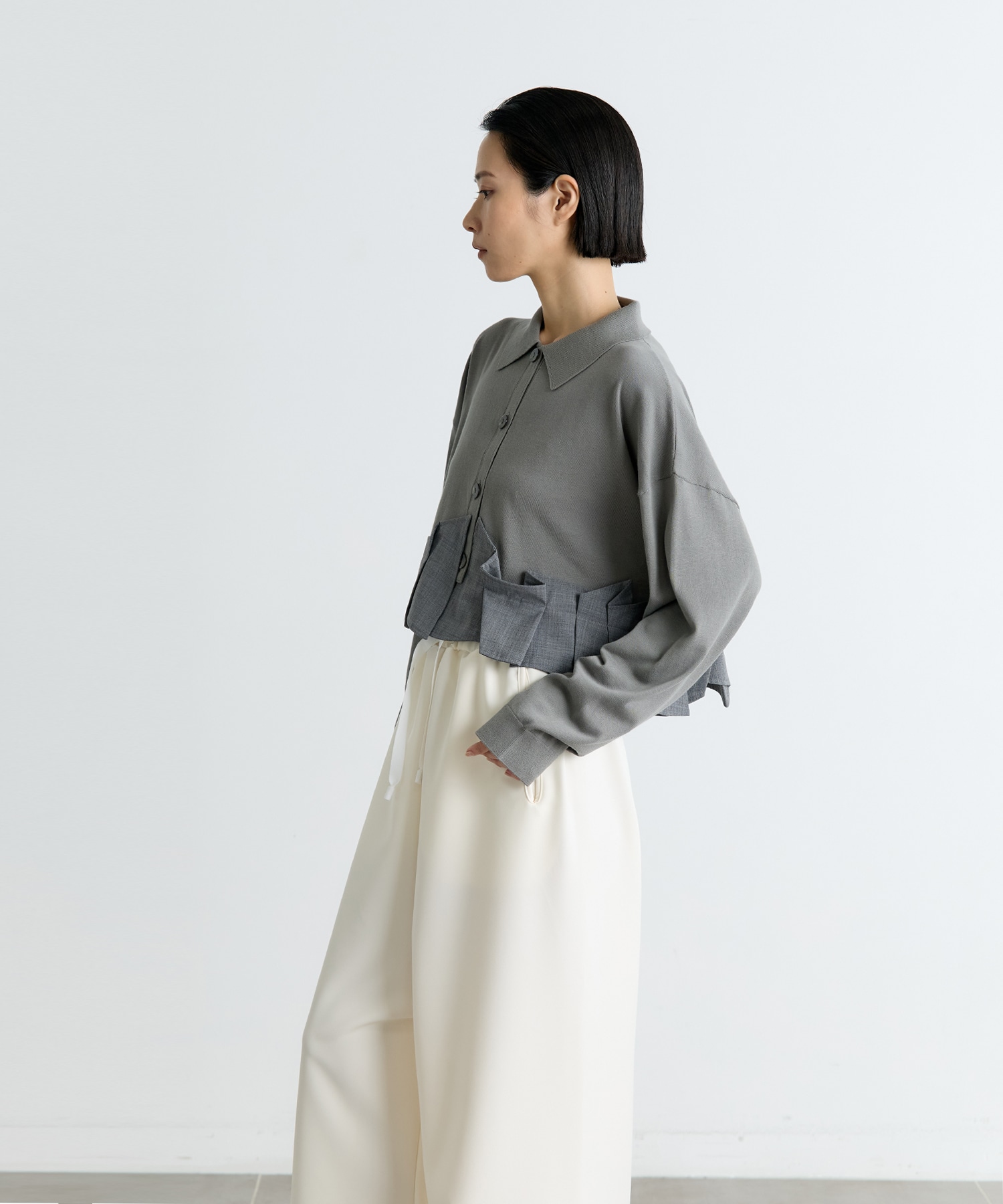 TACK DOCKING-HEM CARDIGAN ENFOLD