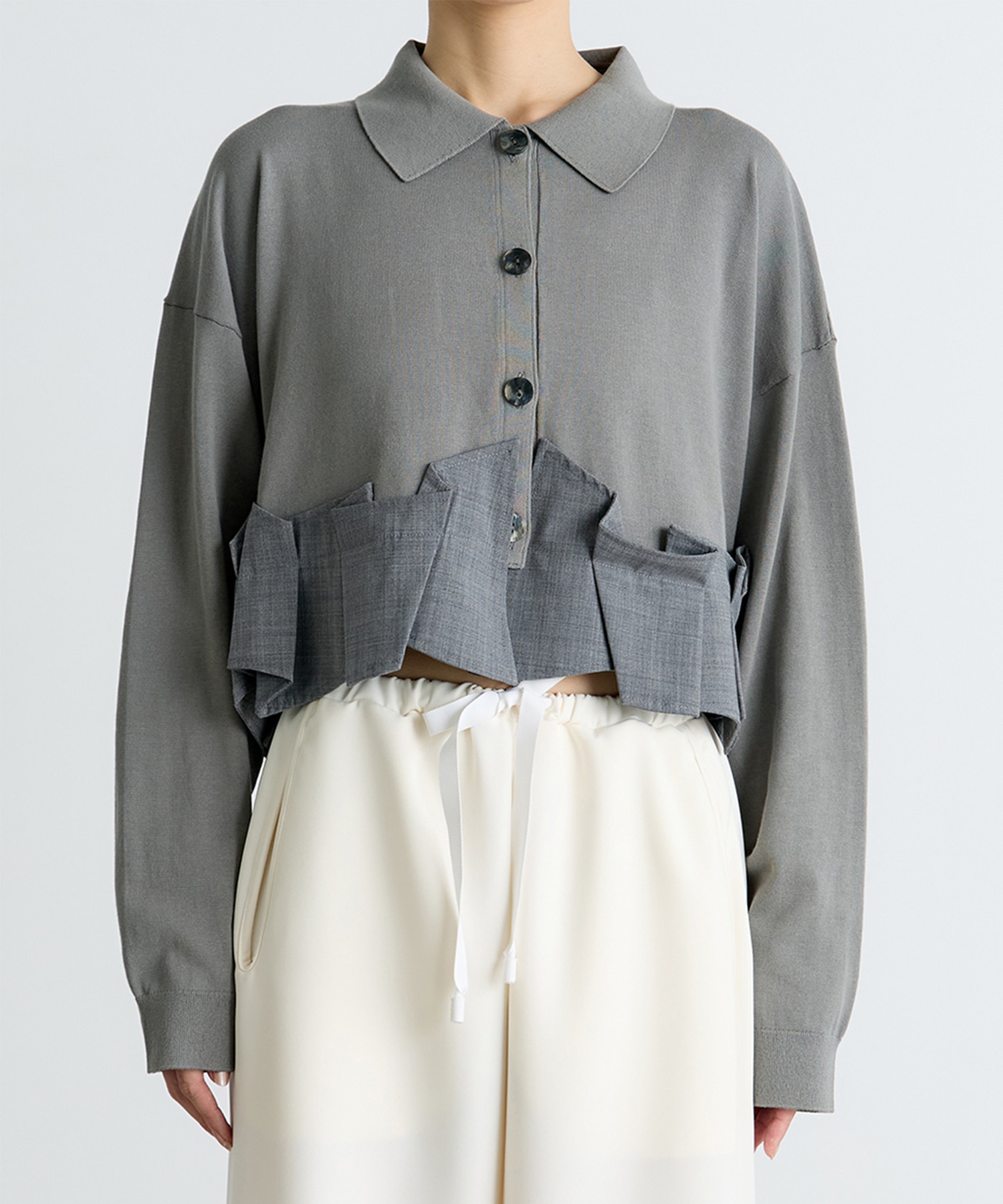 TACK DOCKING-HEM CARDIGAN ENFOLD