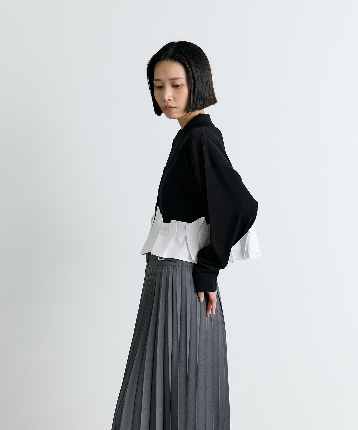 TACK DOCKING-HEM CARDIGAN ENFOLD