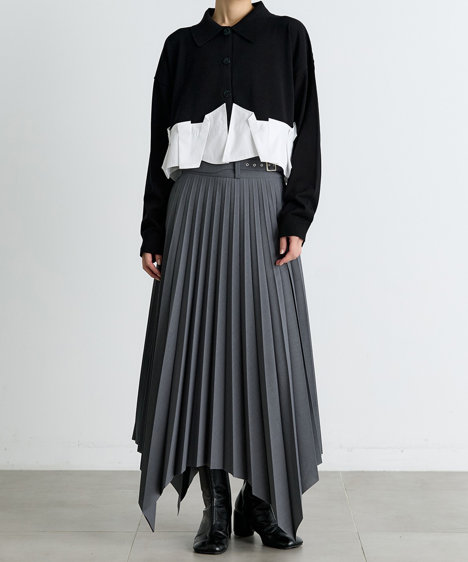 TACK DOCKING-HEM CARDIGAN ENFOLD
