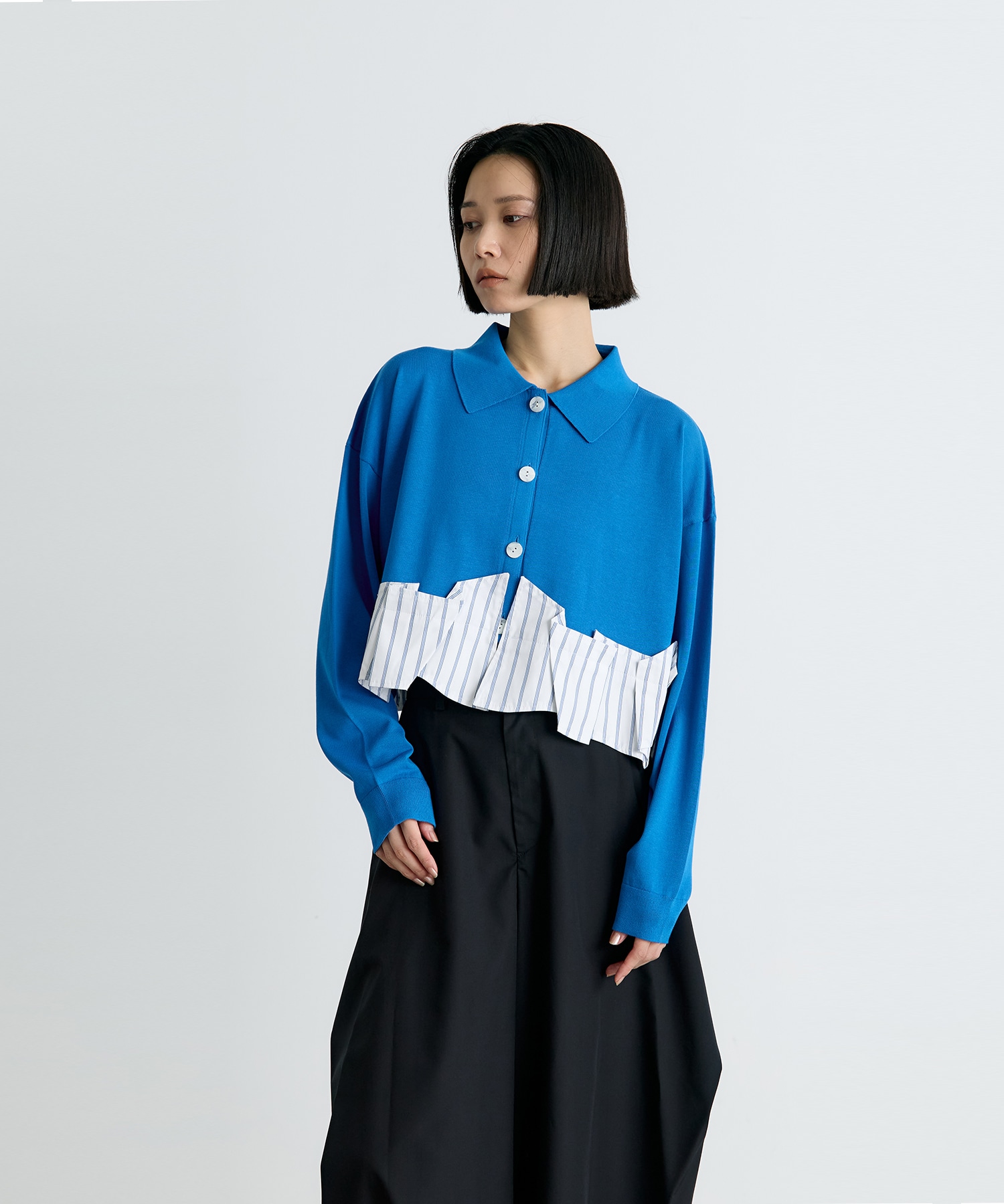 TACK DOCKING-HEM CARDIGAN ENFOLD