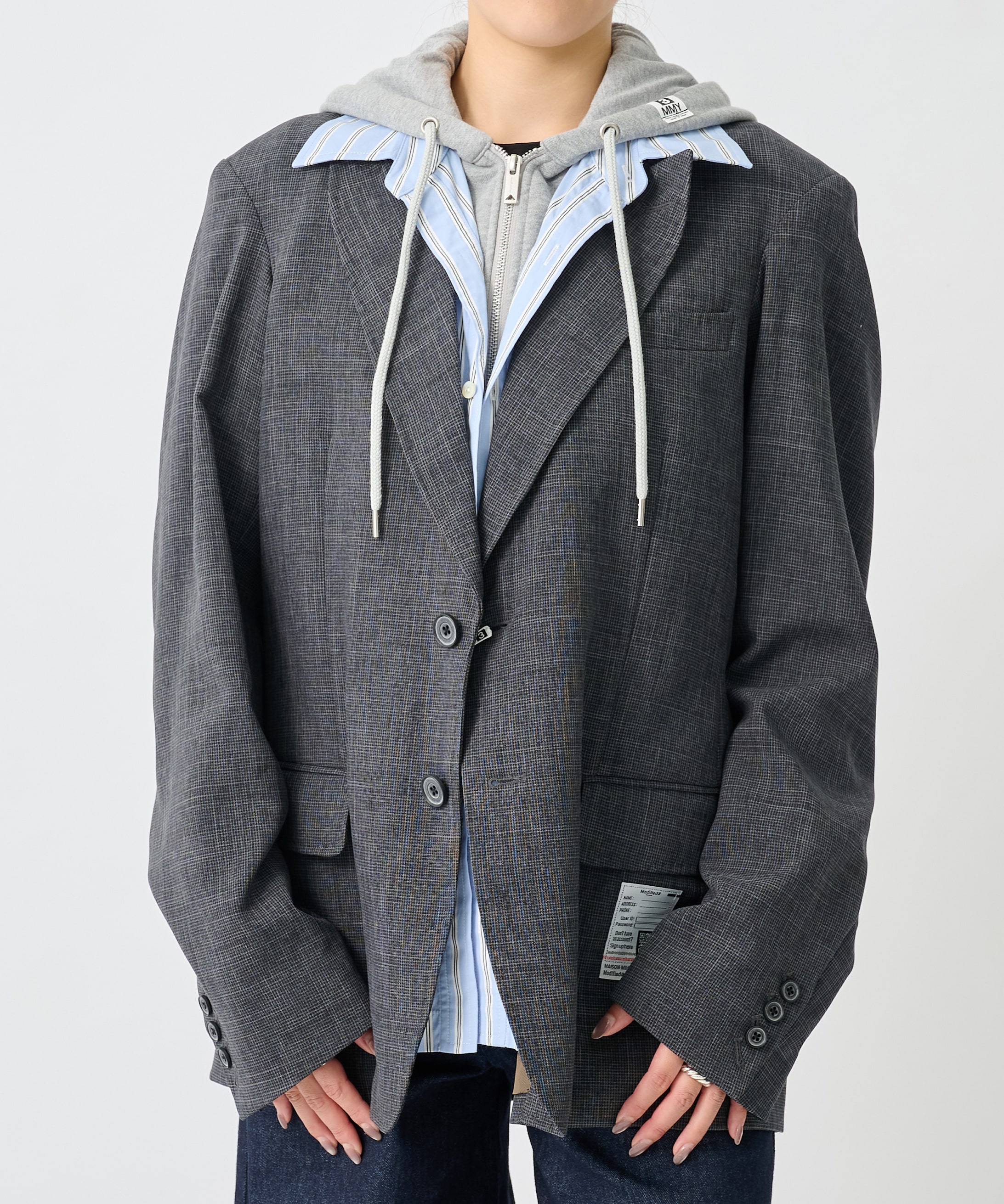 THREE LAYERED HOUNDSTOOTH JACKET Maison MIHARA YASUHIRO