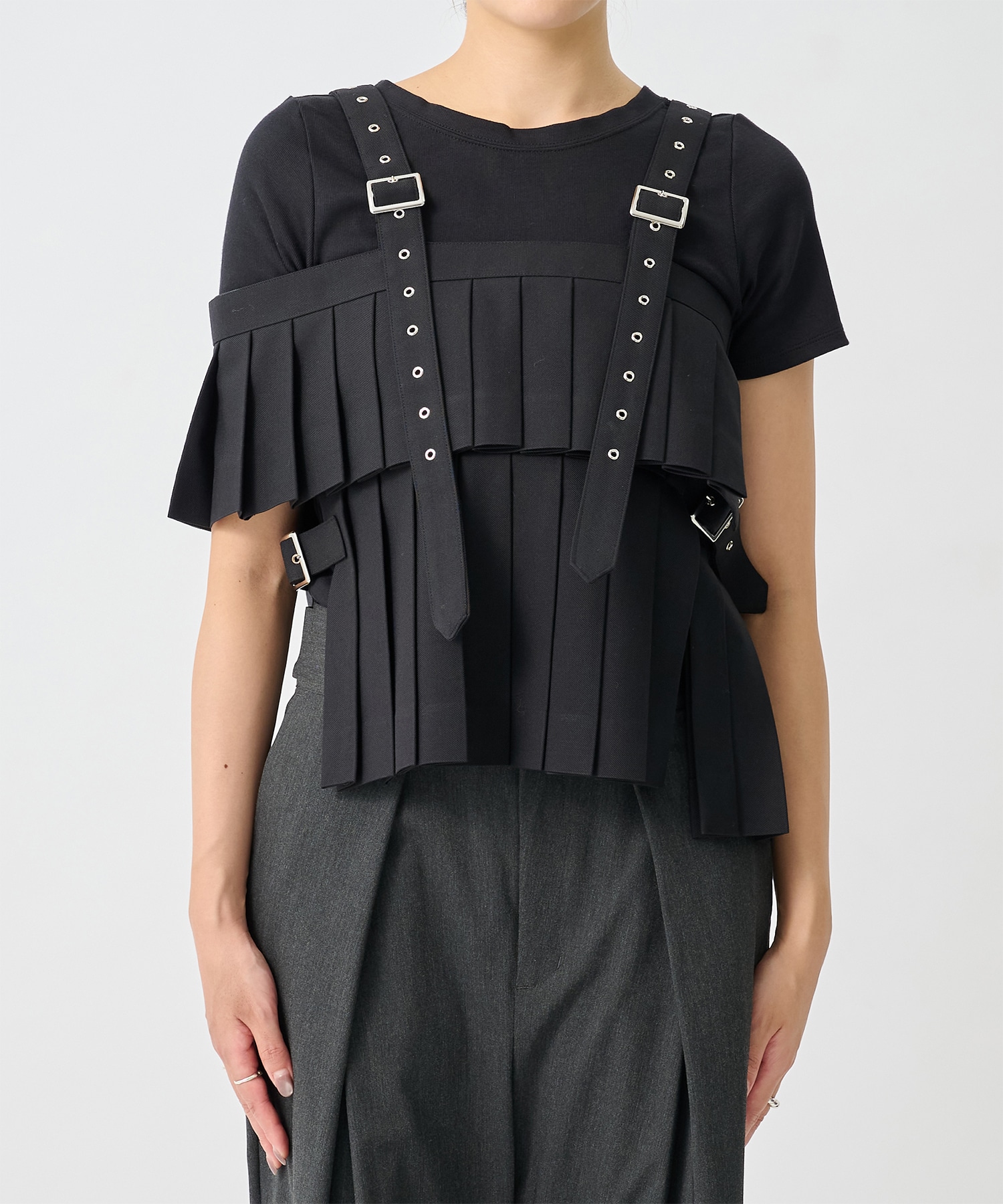3R-V008-051 Pleats Bustier noir kei ninomiya