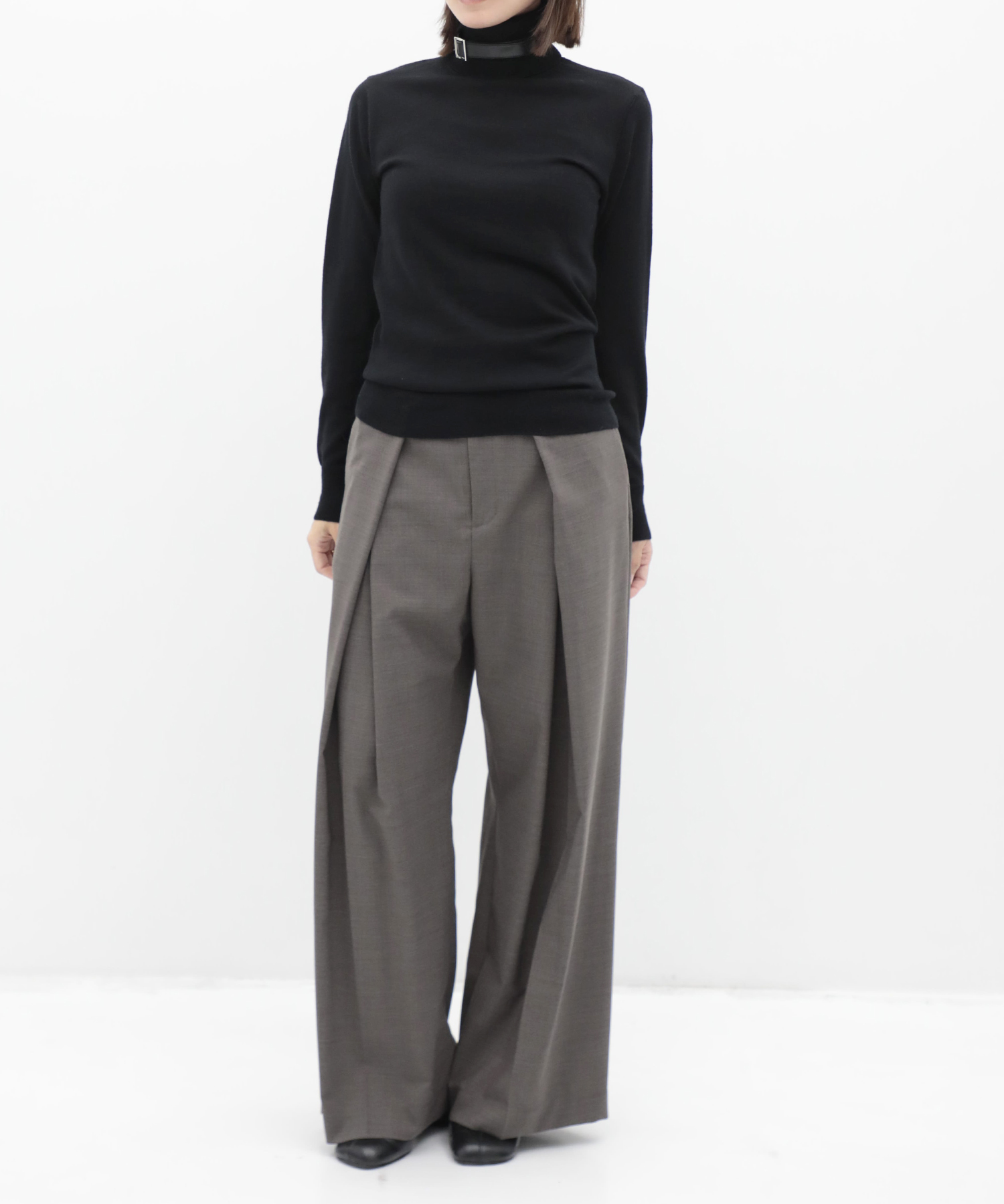 Belted High-Neck Sweater KEISUKEYOSHIDA