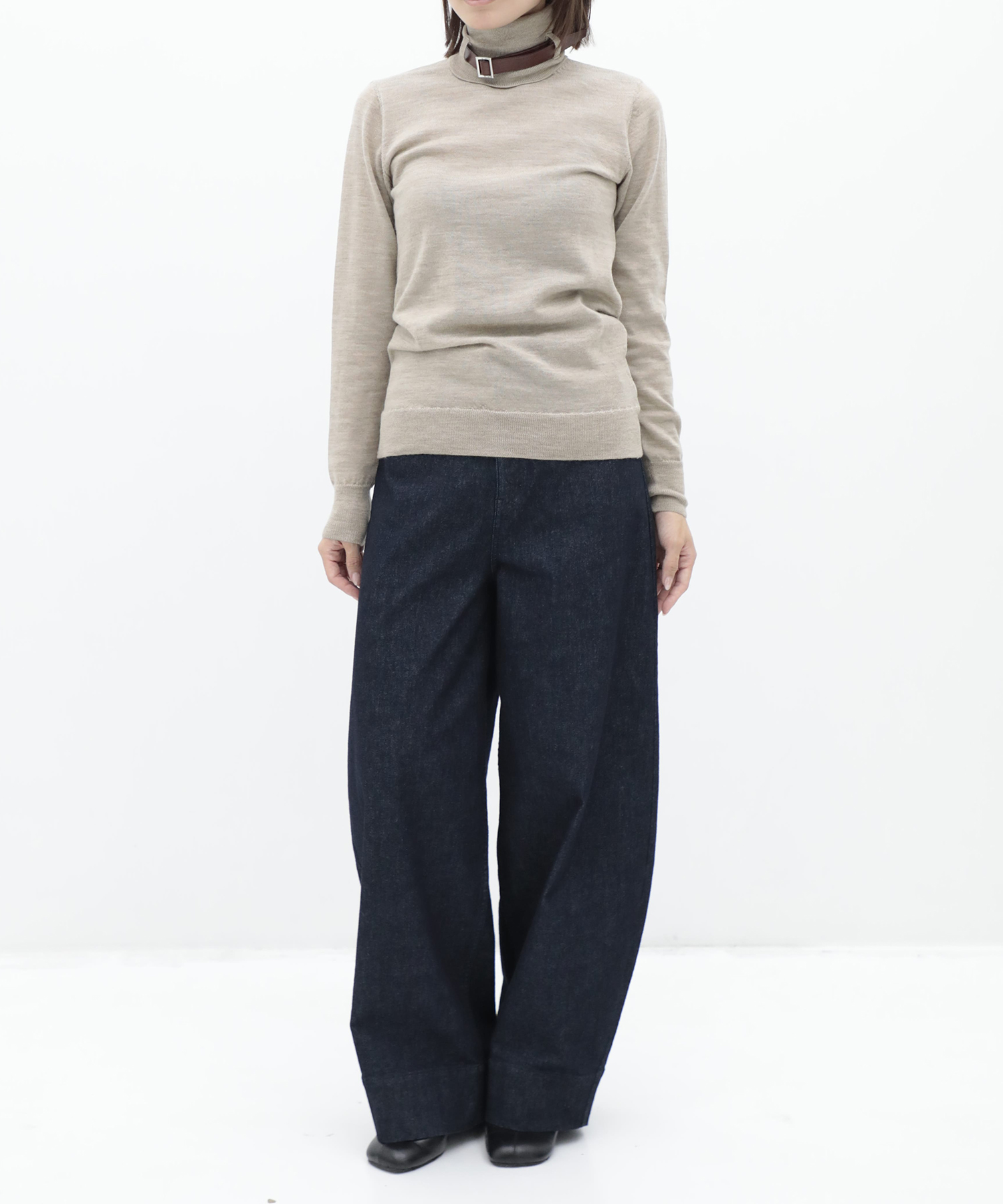 Belted High-Neck Sweater KEISUKEYOSHIDA