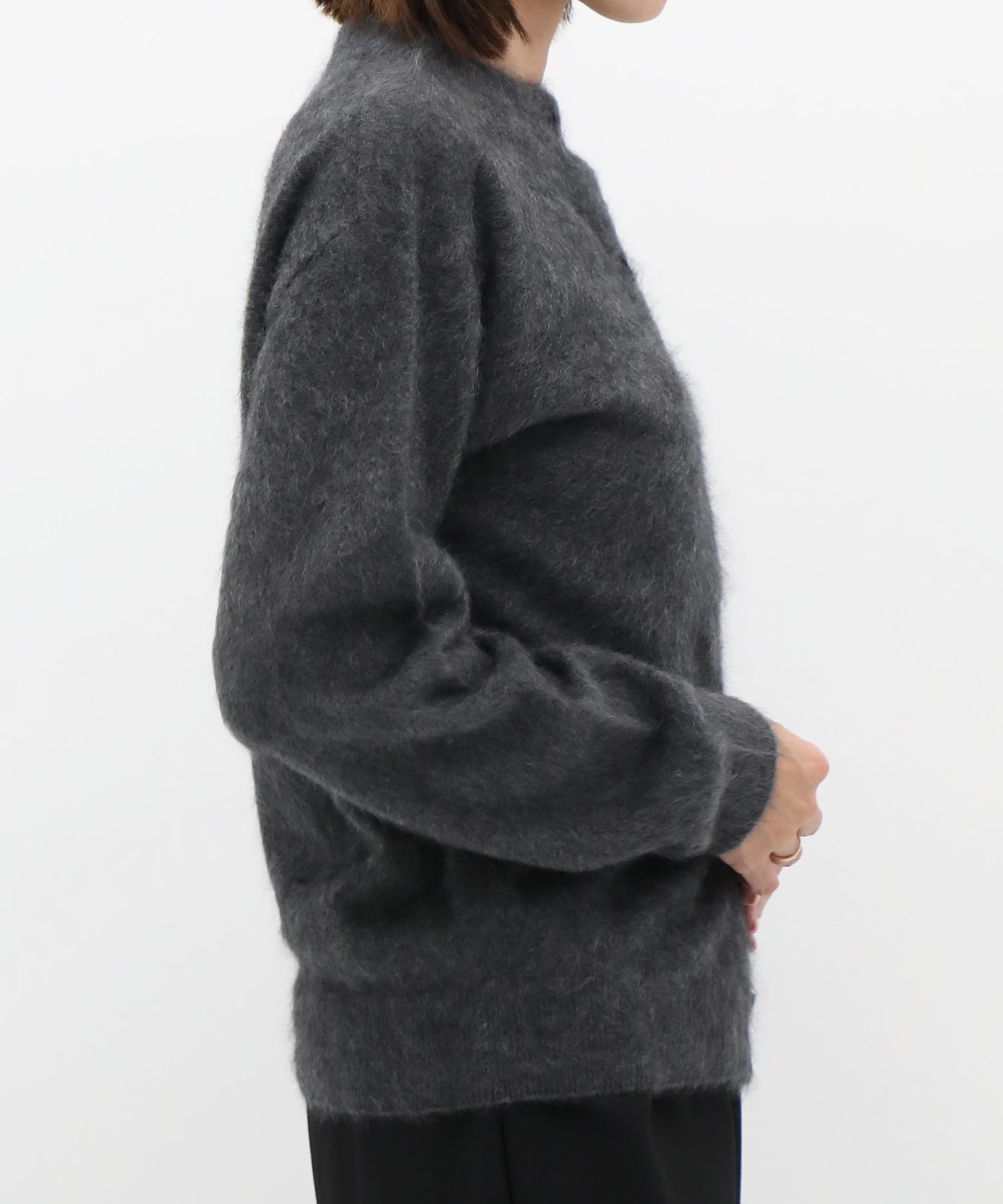 ROYAL CASHMERE FUR CREWNECK CARDIGAN ATON