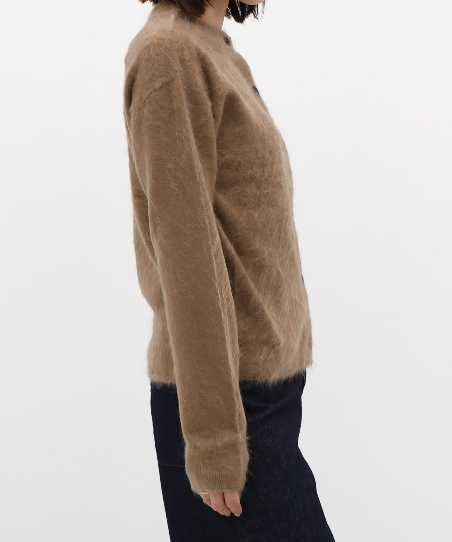 ROYAL CASHMERE FUR CREWNECK CARDIGAN ATON