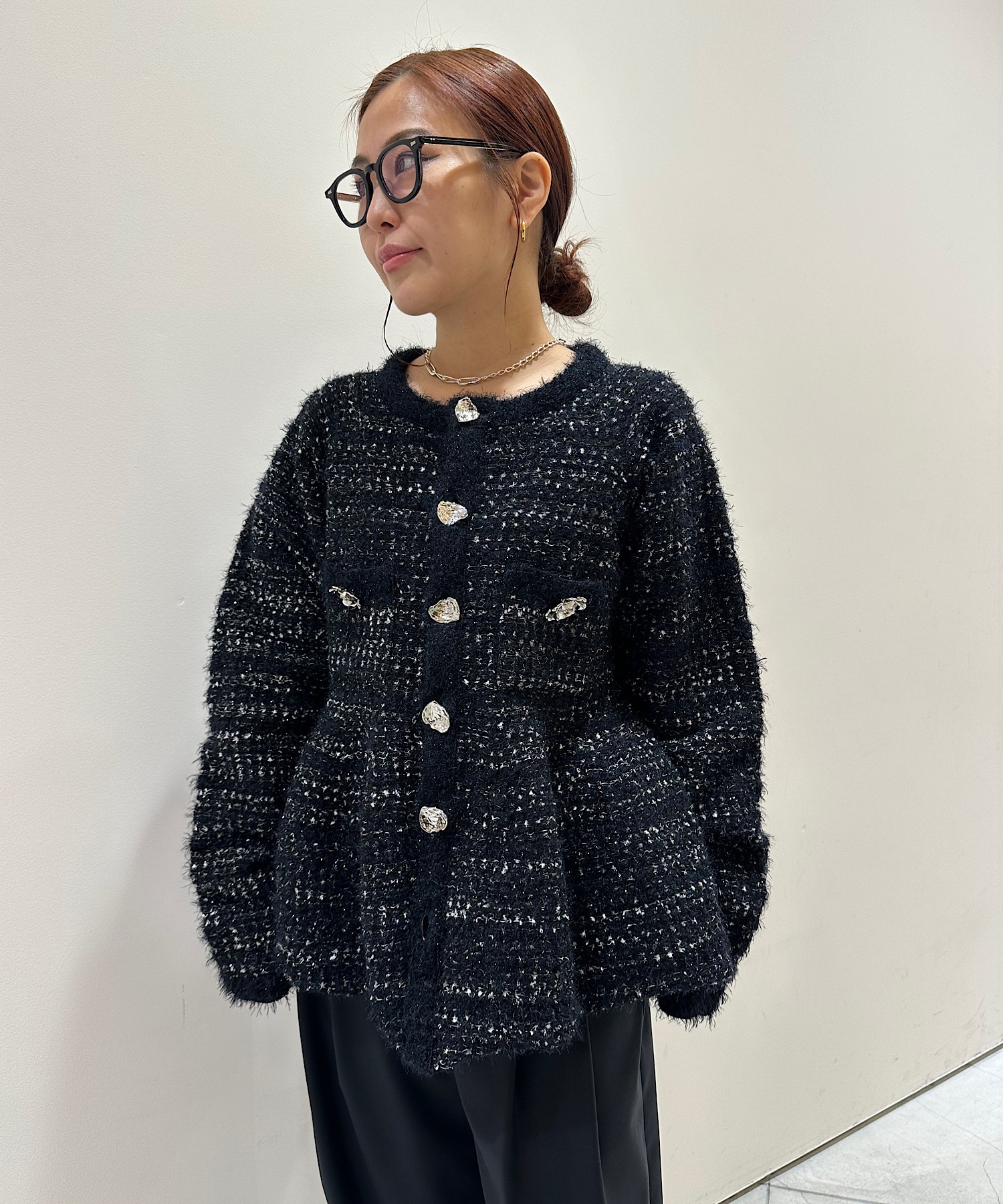 CK-26290 Tweed Cardigan Chika Kisada