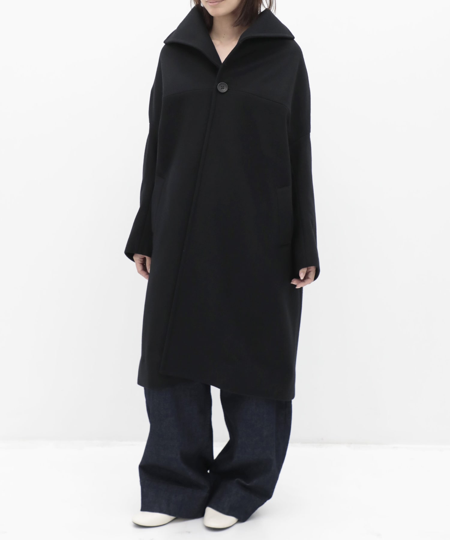 S100 MELTON DROPPED SHOULDER COAT Yohji Yamamoto