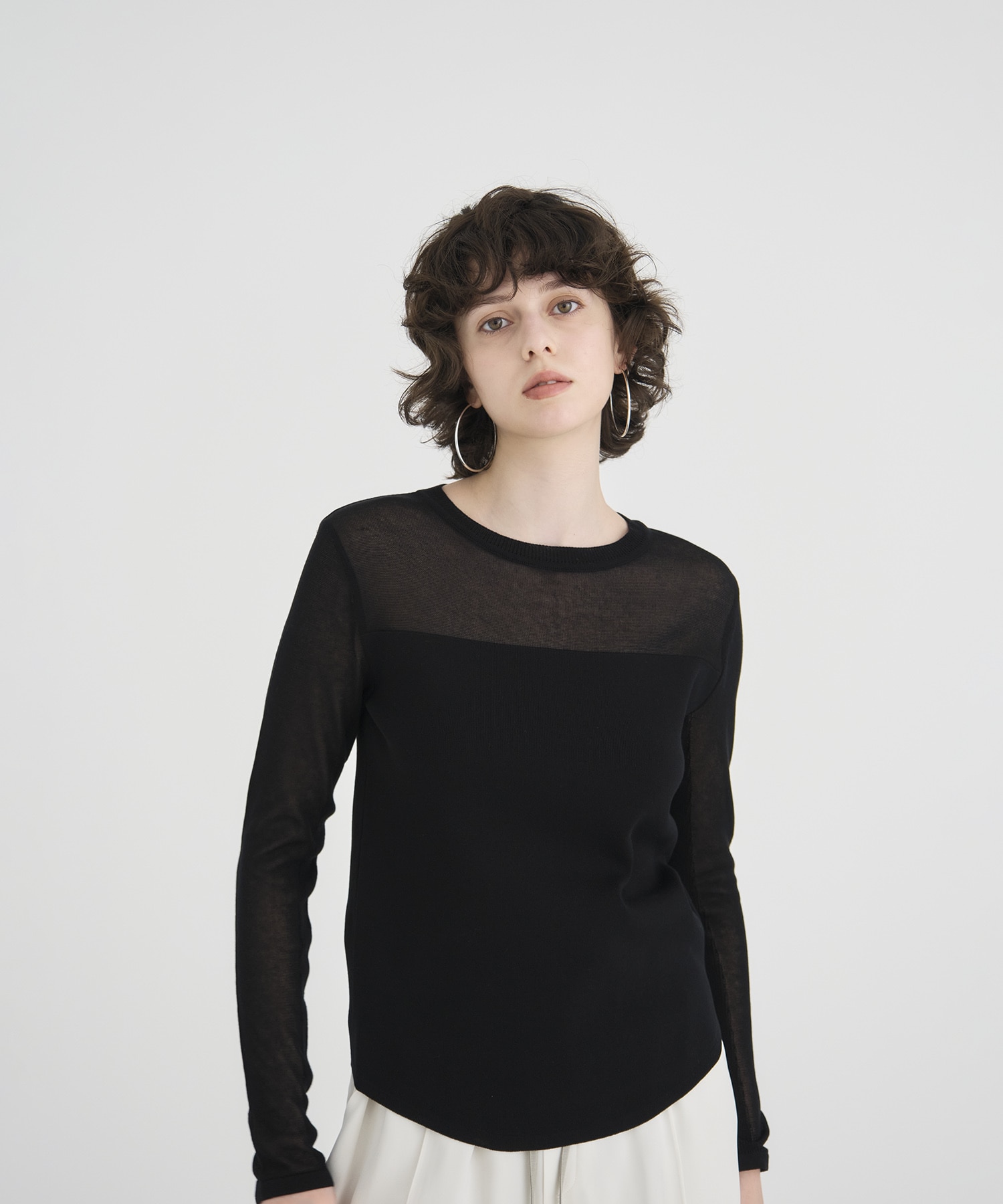 Sheer line Knit Tops RITAN