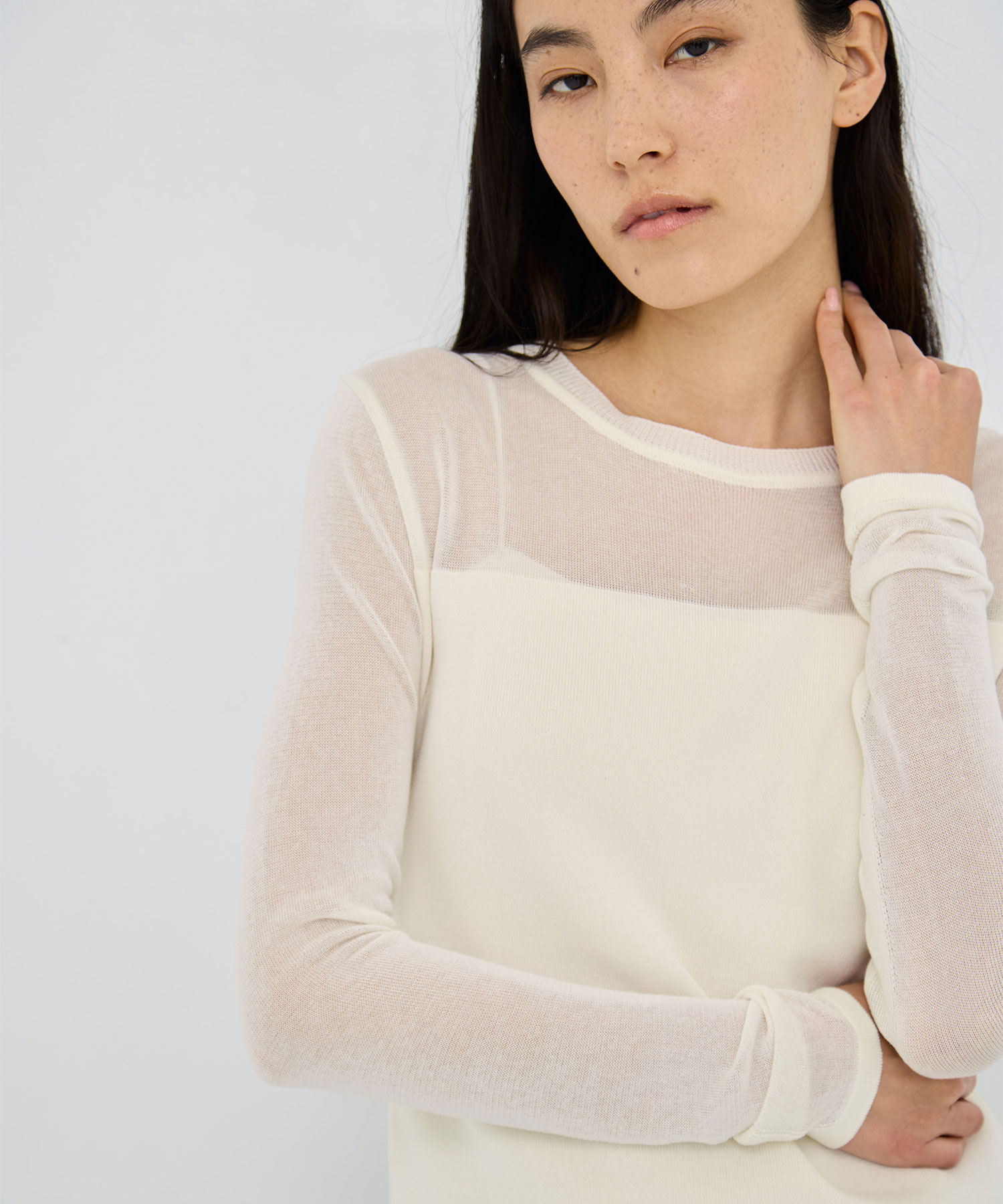 Sheer line Knit Tops RITAN