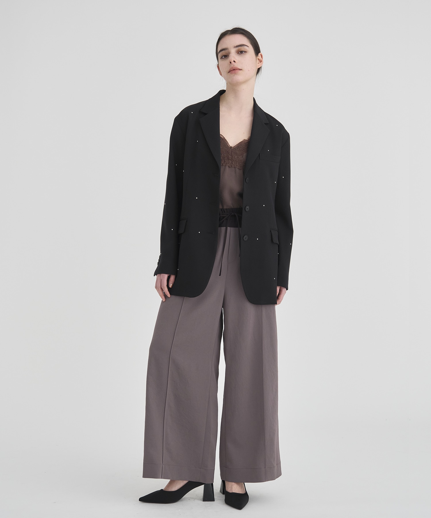 Back Slit Motif Tailored Jacket RITAN