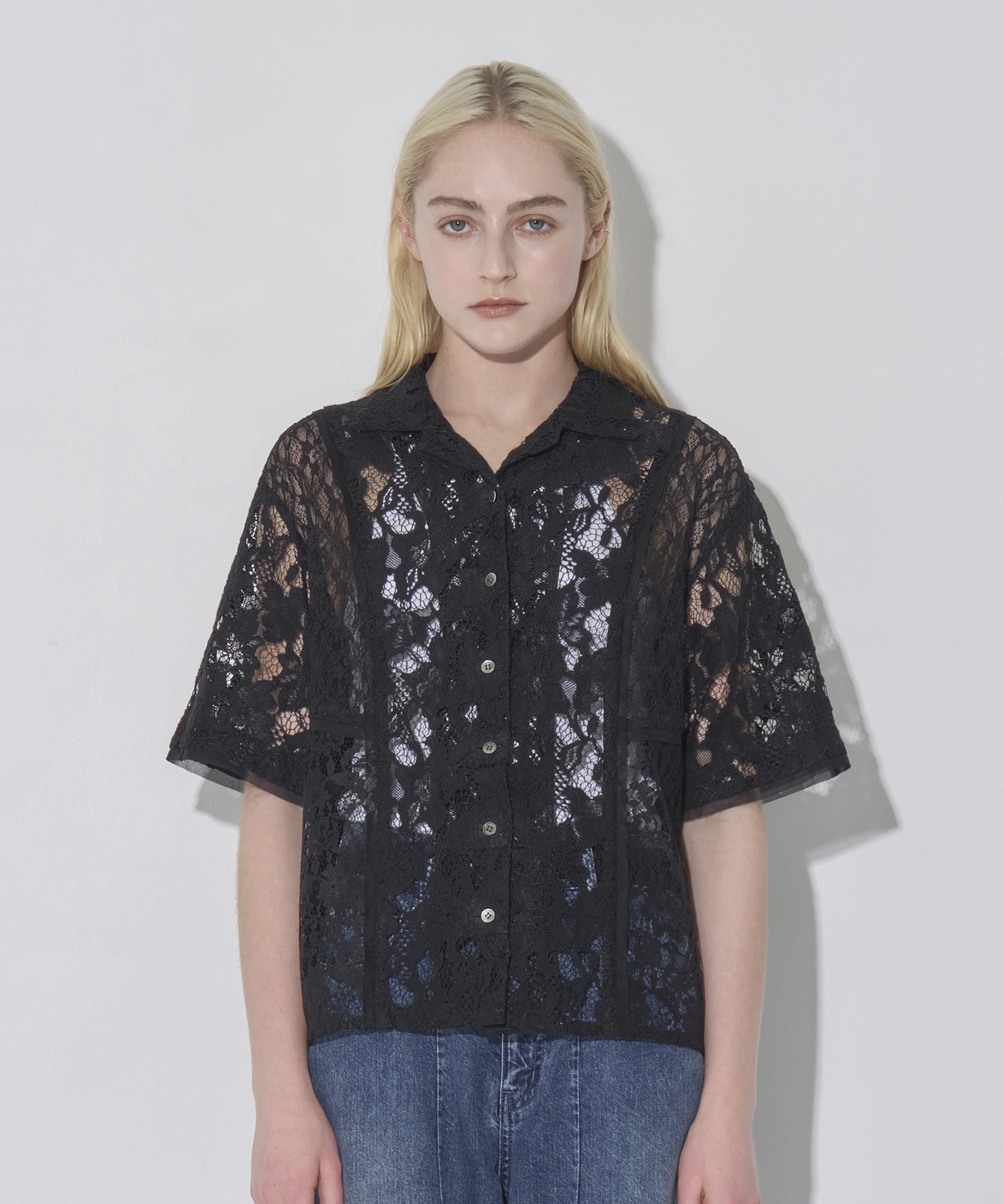 Open Collar Lace Shirts RITAN