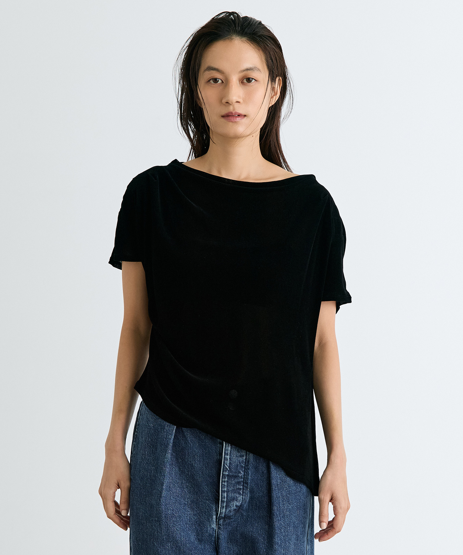 Velour One Shoulder T-Shirt RITAN