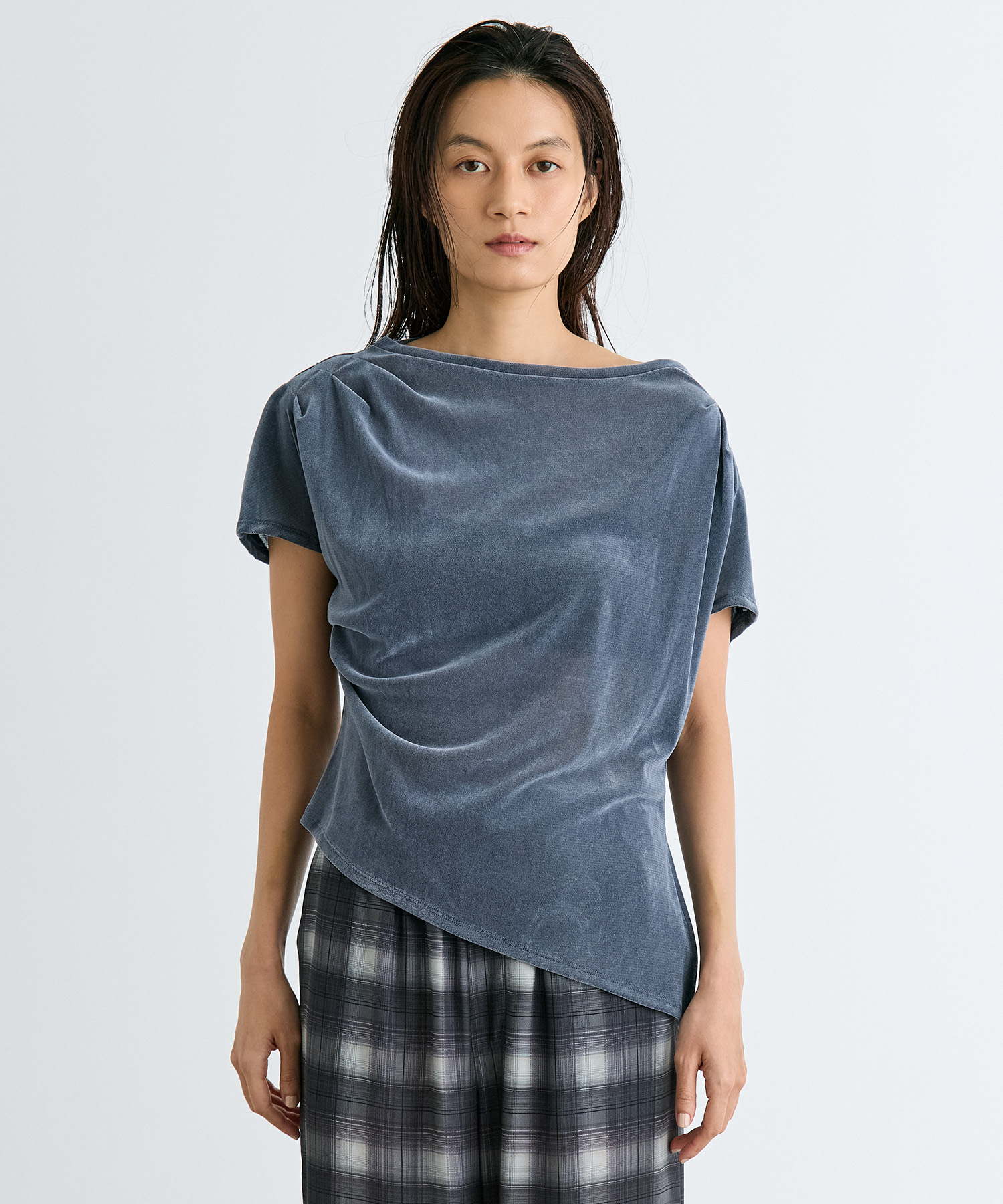 Velour One Shoulder T-Shirt RITAN