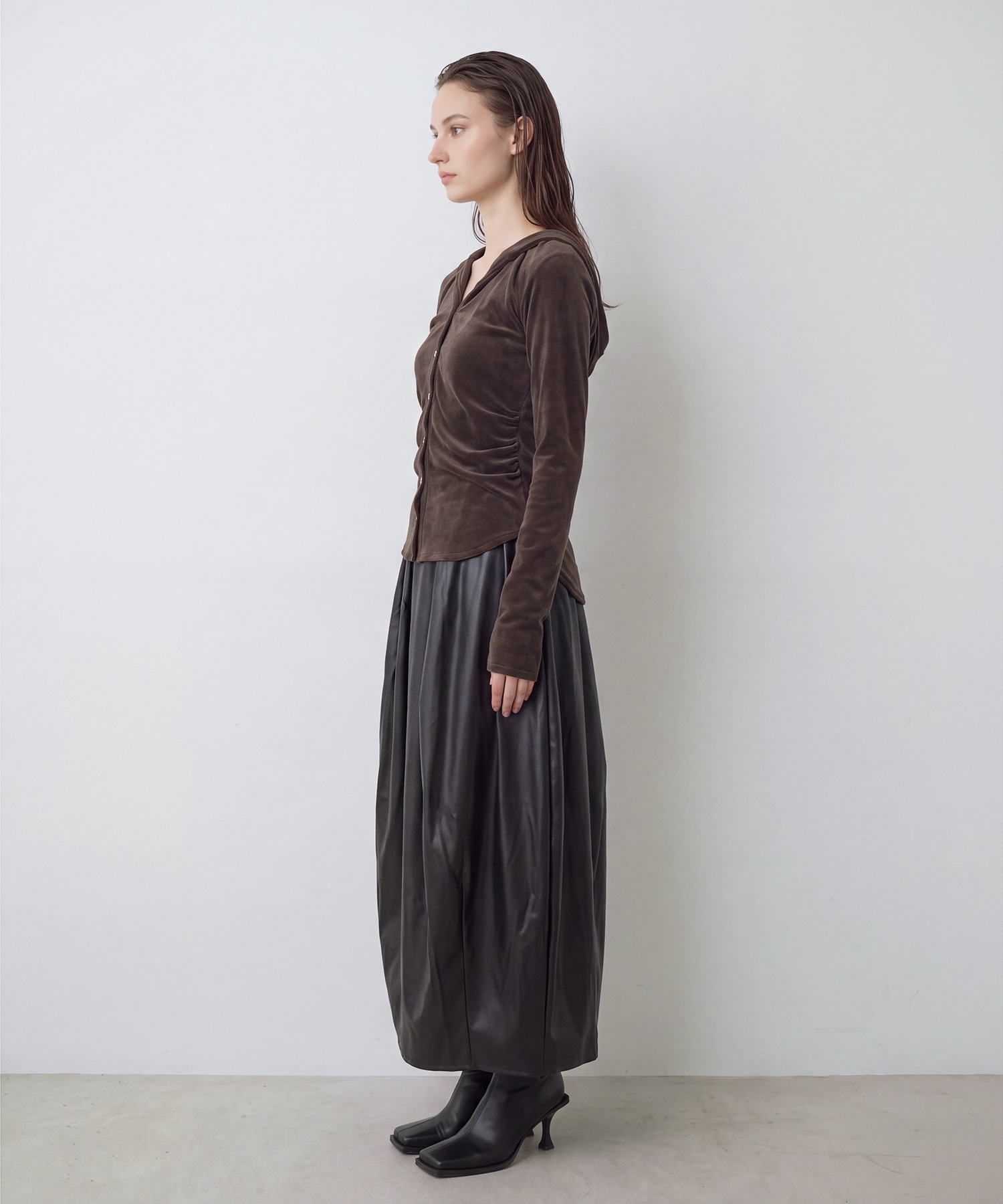 Velours Hoodie Cut Tops RITAN