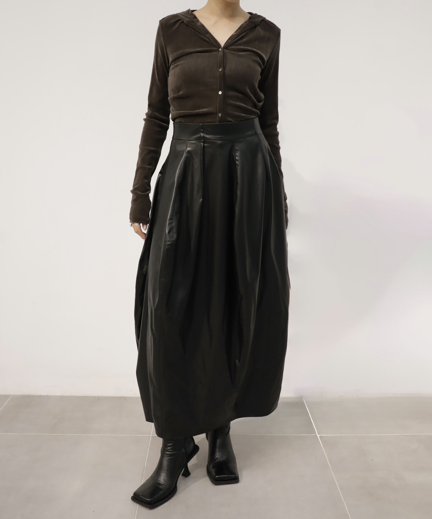 Arch Pattern Leather Skirt RITAN