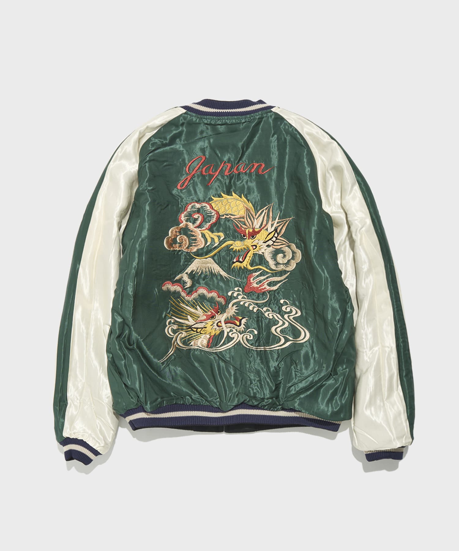 WOOL MELTON×ACETATE SOUVENIR JACKET DRAGON HEAD gold