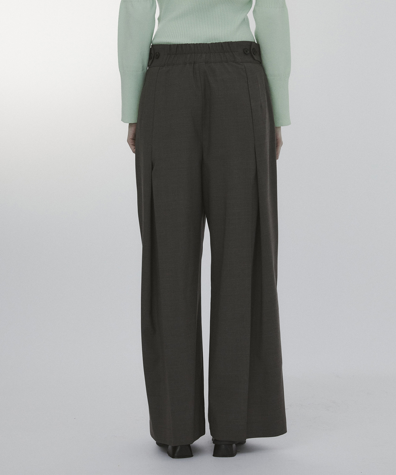 Belt Arranged Tuck Wide Pants CITY TOKYO