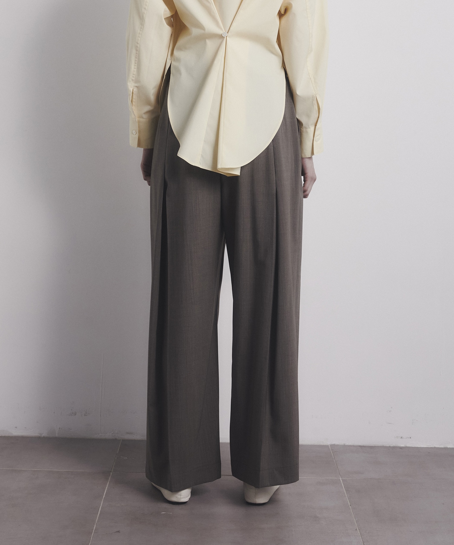 Belt Arranged Tuck Wide Pants CITY TOKYO