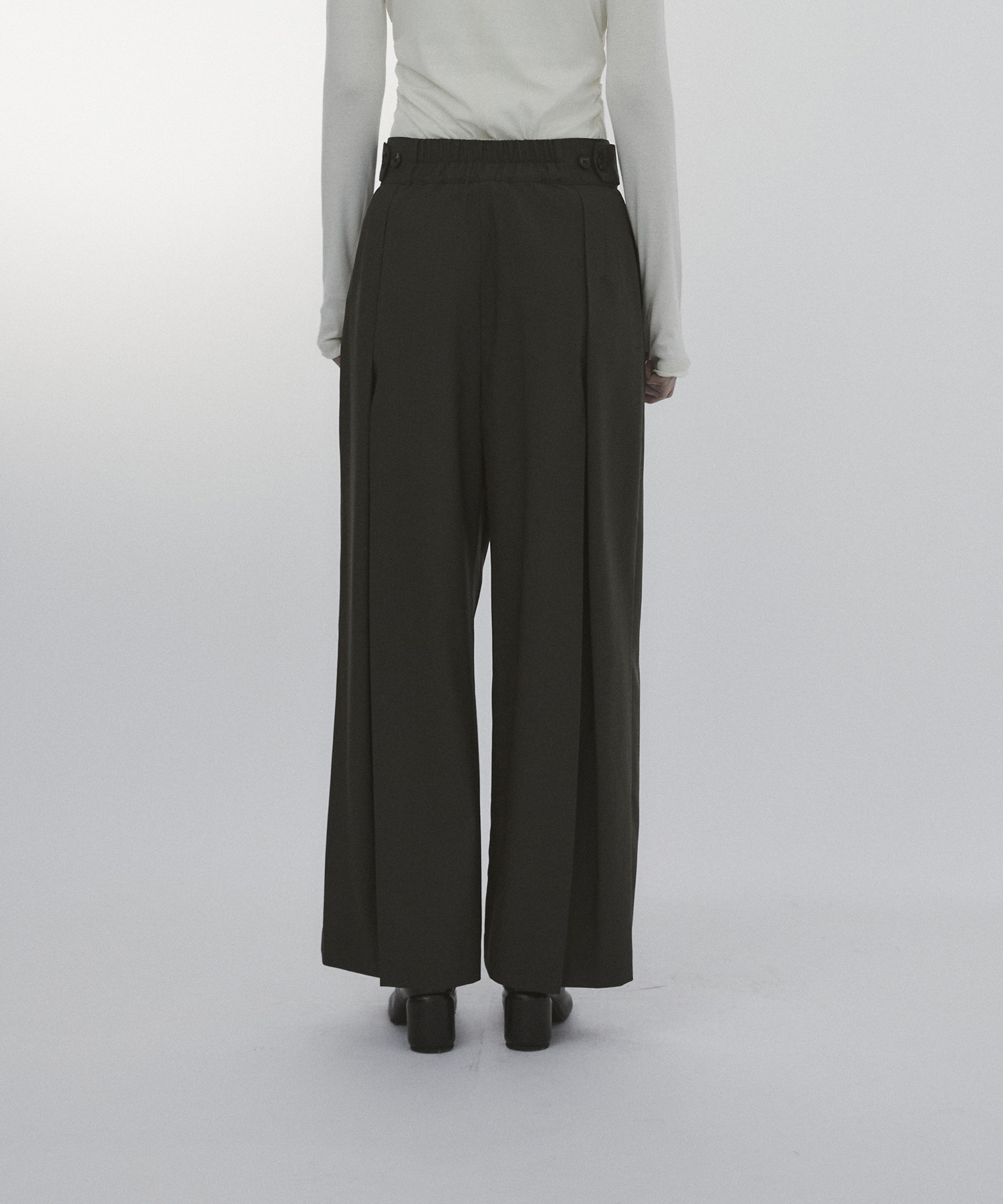Belt Arranged Tuck Wide Pants CITY TOKYO