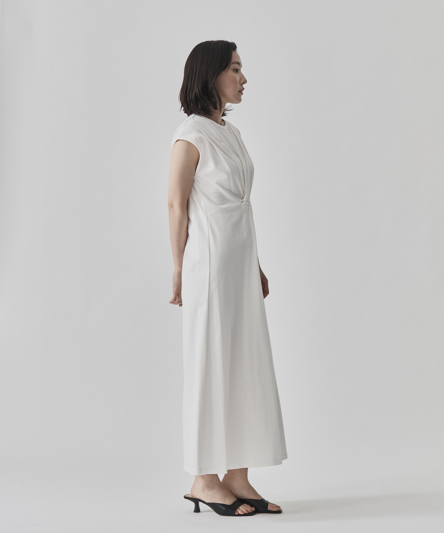 Shoulder Tuck Twist Dress CITY TOKYO