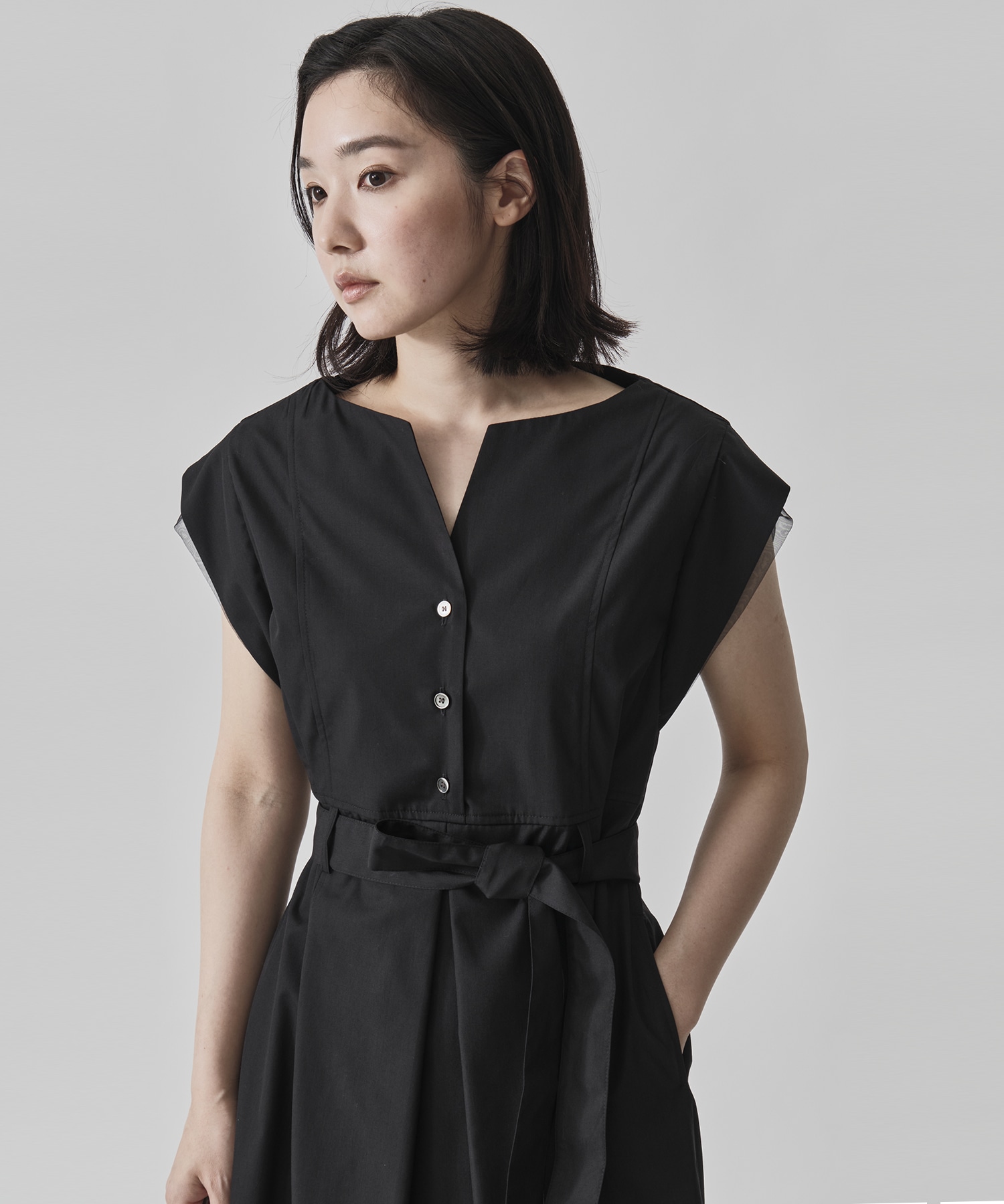 Chambray Belted Dress CITY TOKYO
