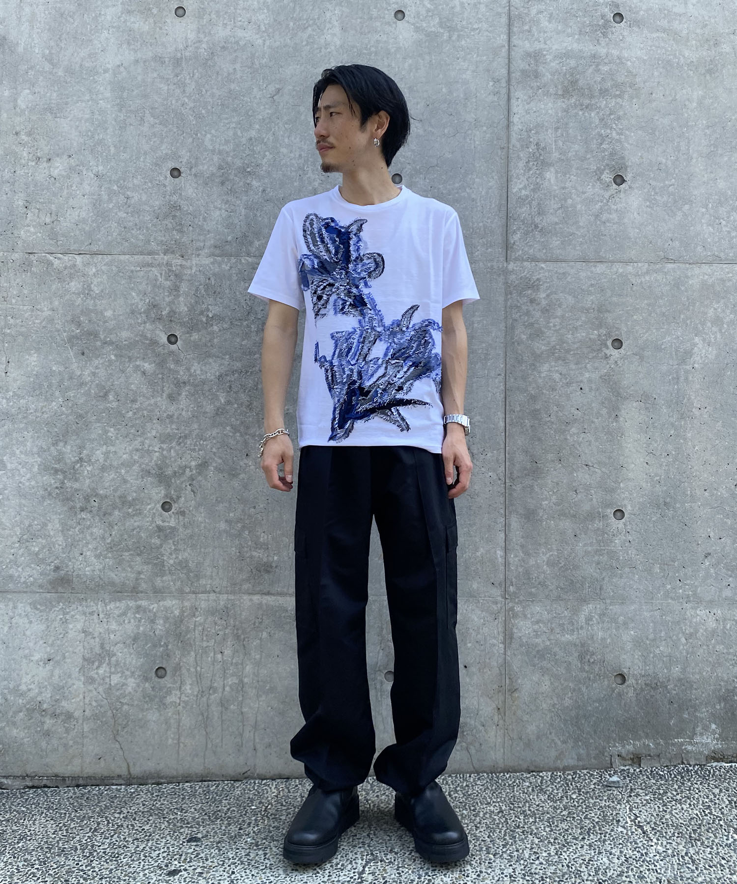 BACKCUT JACQUARD JERSEY S/S TEE TAAKK