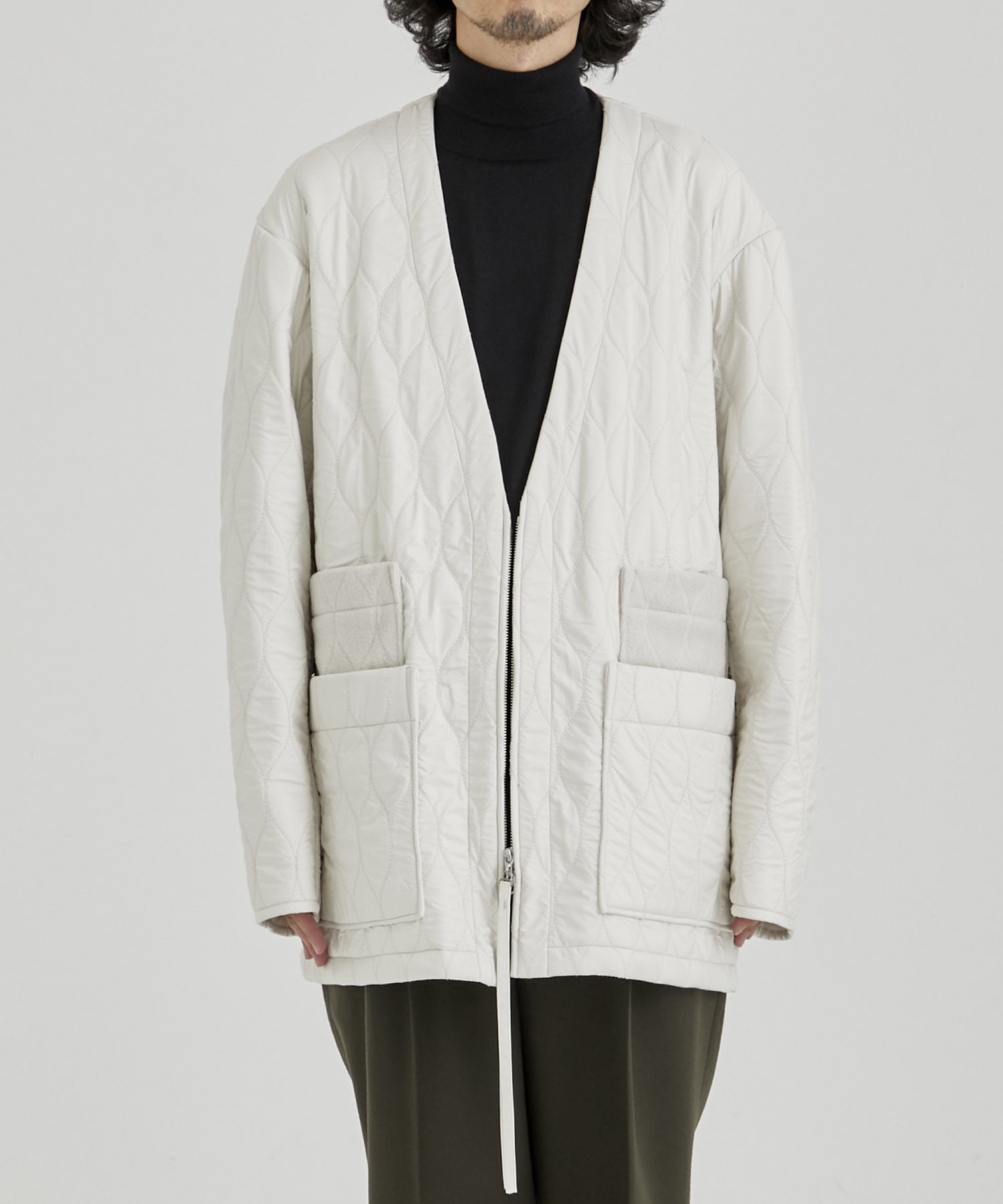 V-neck Zip-up Blouson(3 WHITE): UJOH HOMME: MEN｜THE TOKYO ONLINE