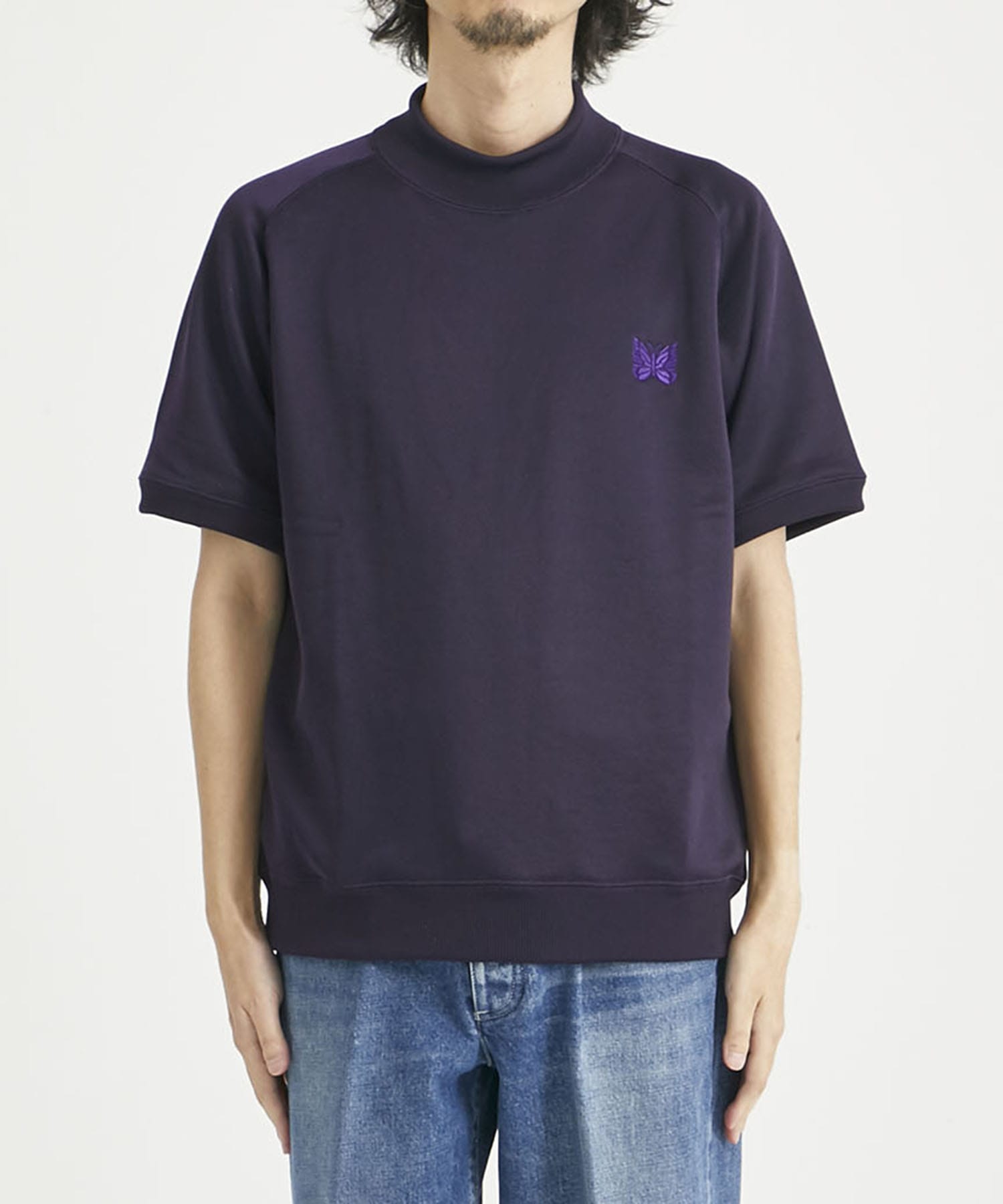 S/S Mock Neck Tee - C/PE Bright Jersey NEEDLES
