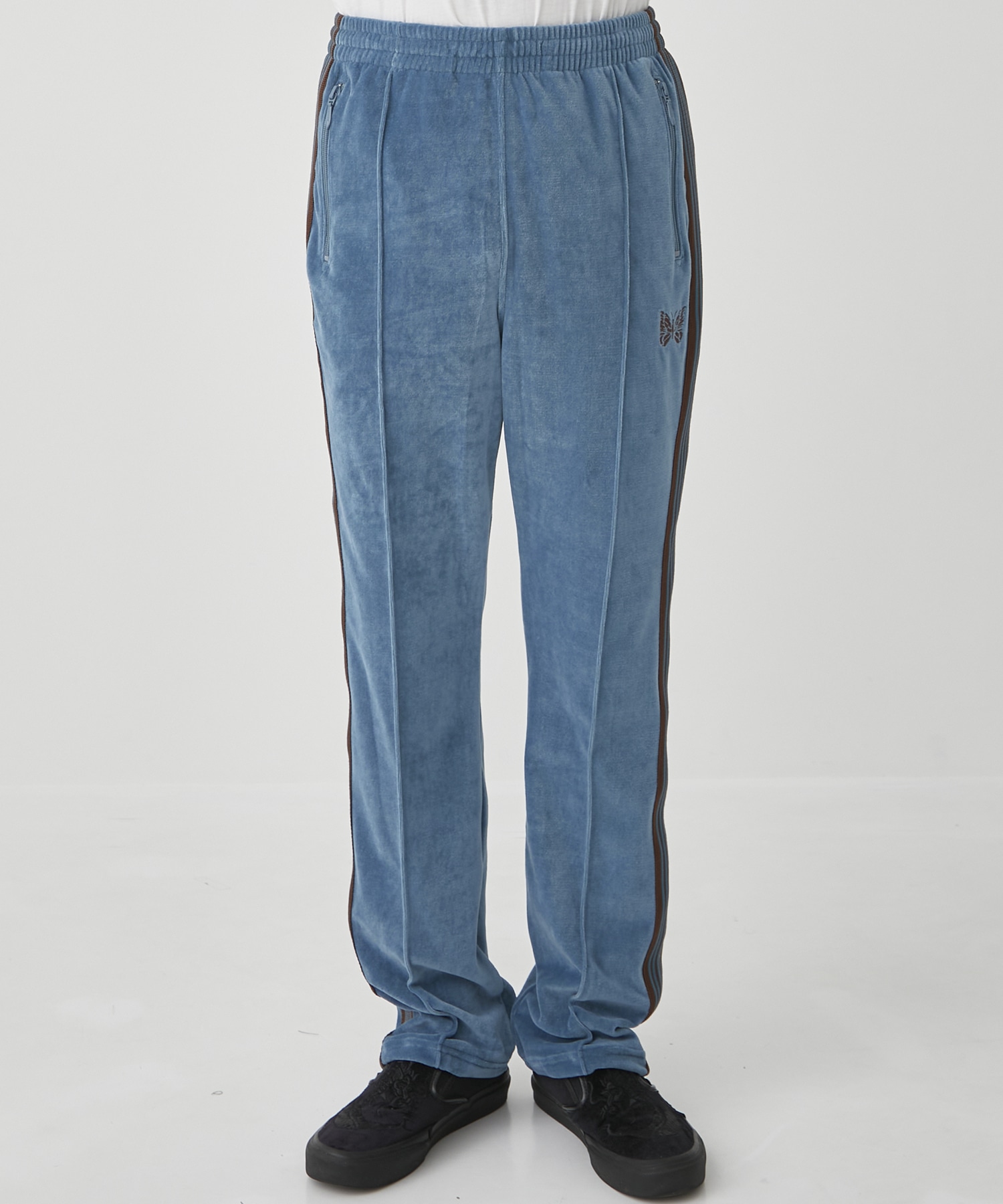 Narrow Track Pant - C/PE Velour(XS BLUE GREY): NEEDLES: MEN｜THE