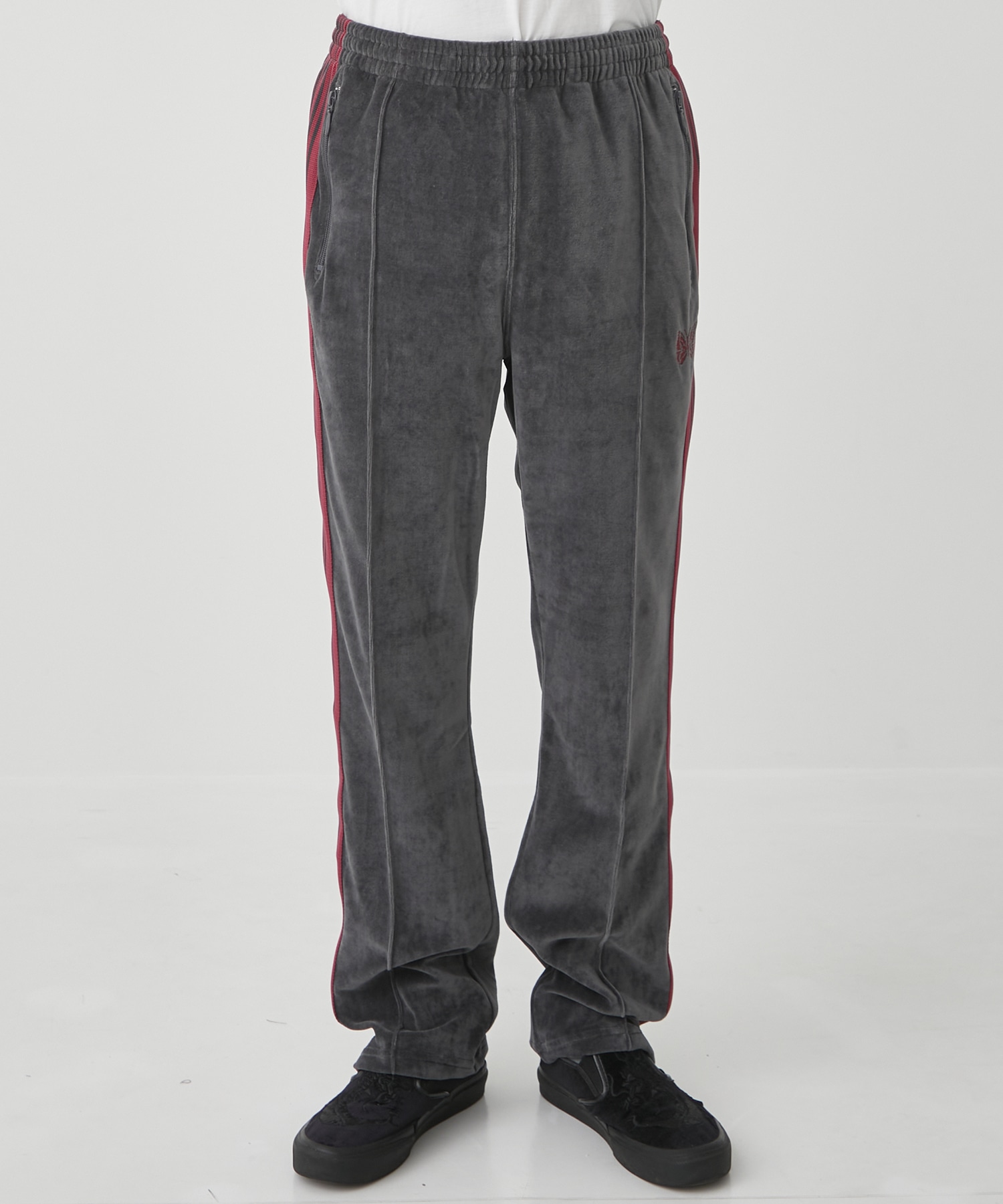 needles velours narrow track pant xs