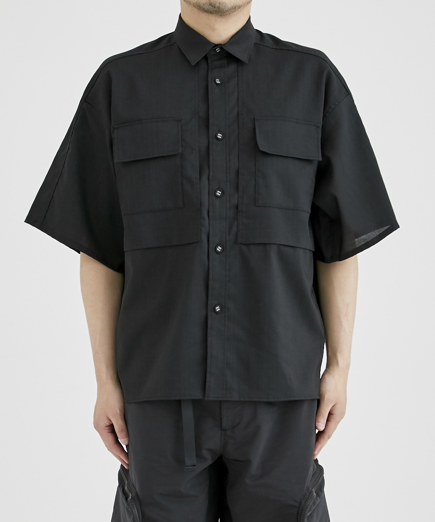 SOLOTEX WIDE S/S SHIRT(1 BLACK): White Mountaineering: MEN｜THE