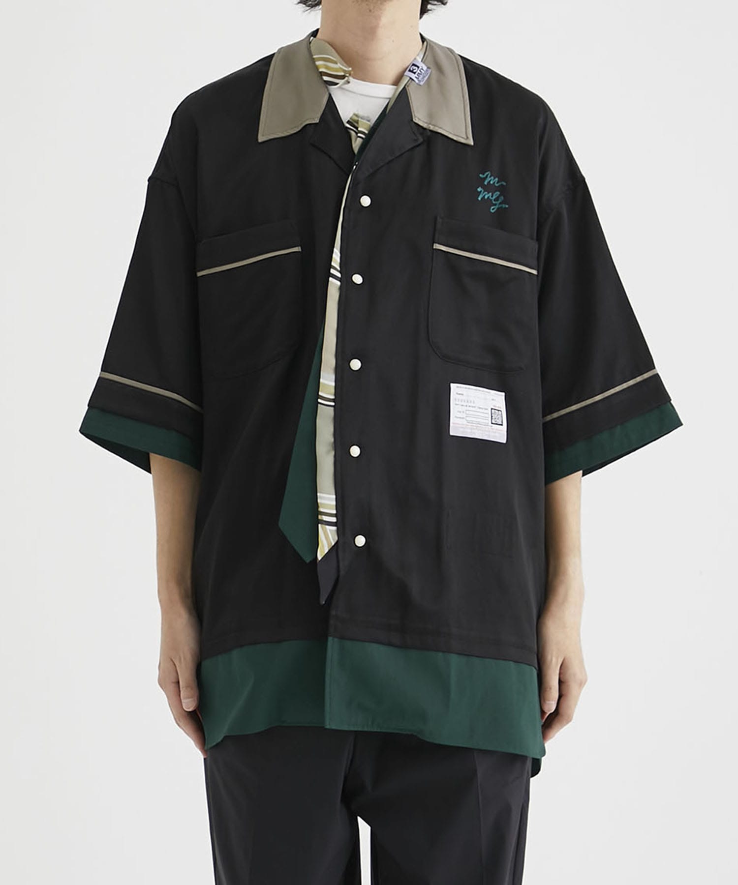 Mix Layered Bowling Shirts(44 BLACK): Maison MIHARA YASUHIRO: MEN