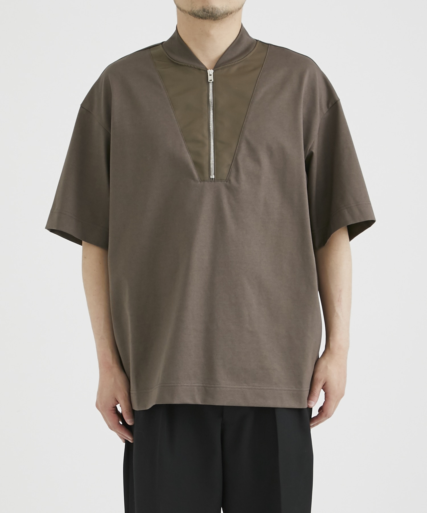 別注 HYBRID S/S HALF ZIP TEE CINOH