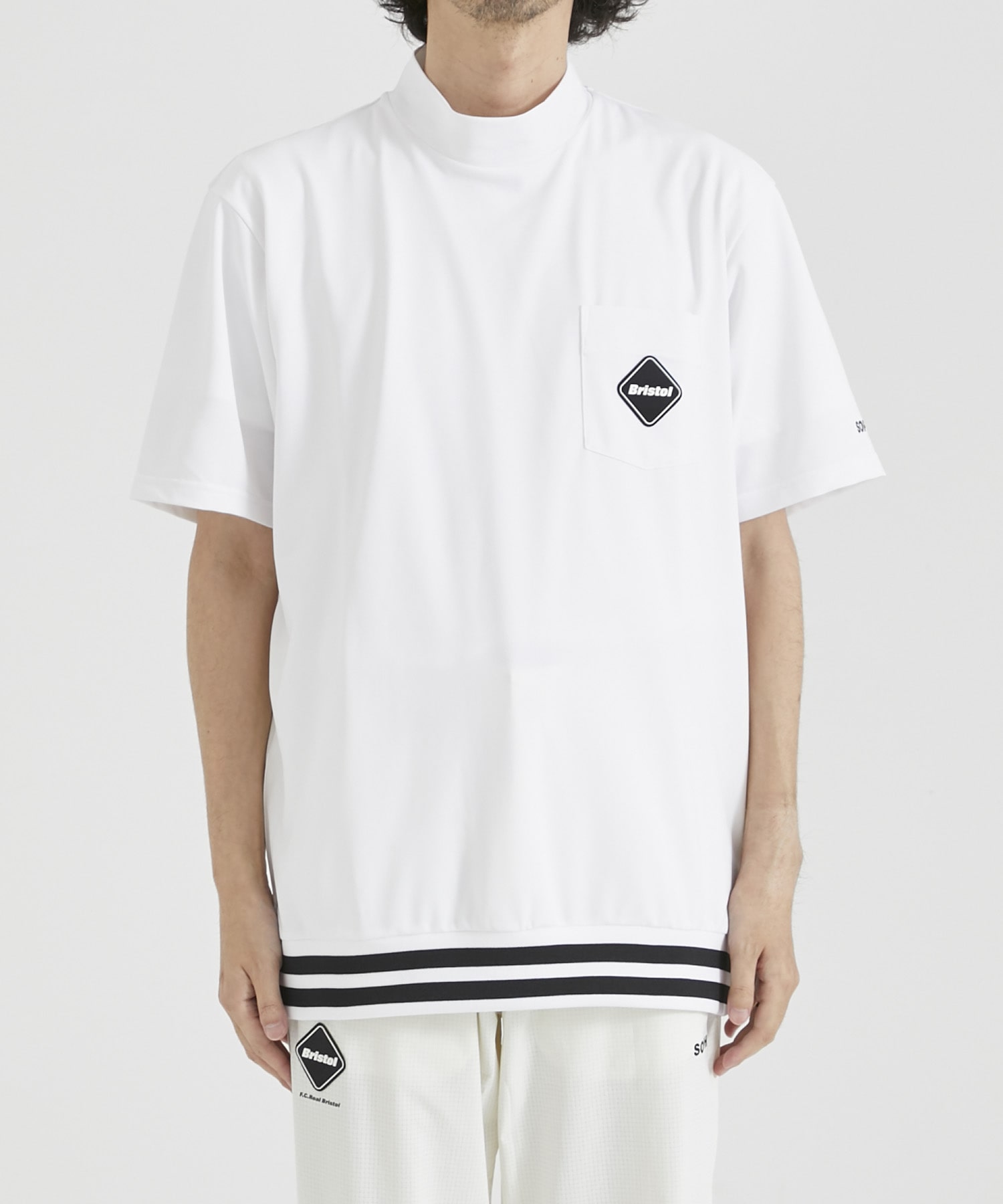 TRAINING RIBBED HEM S/S MOCKNECK TOP(S WHITE): F.C.Real Bristol ...