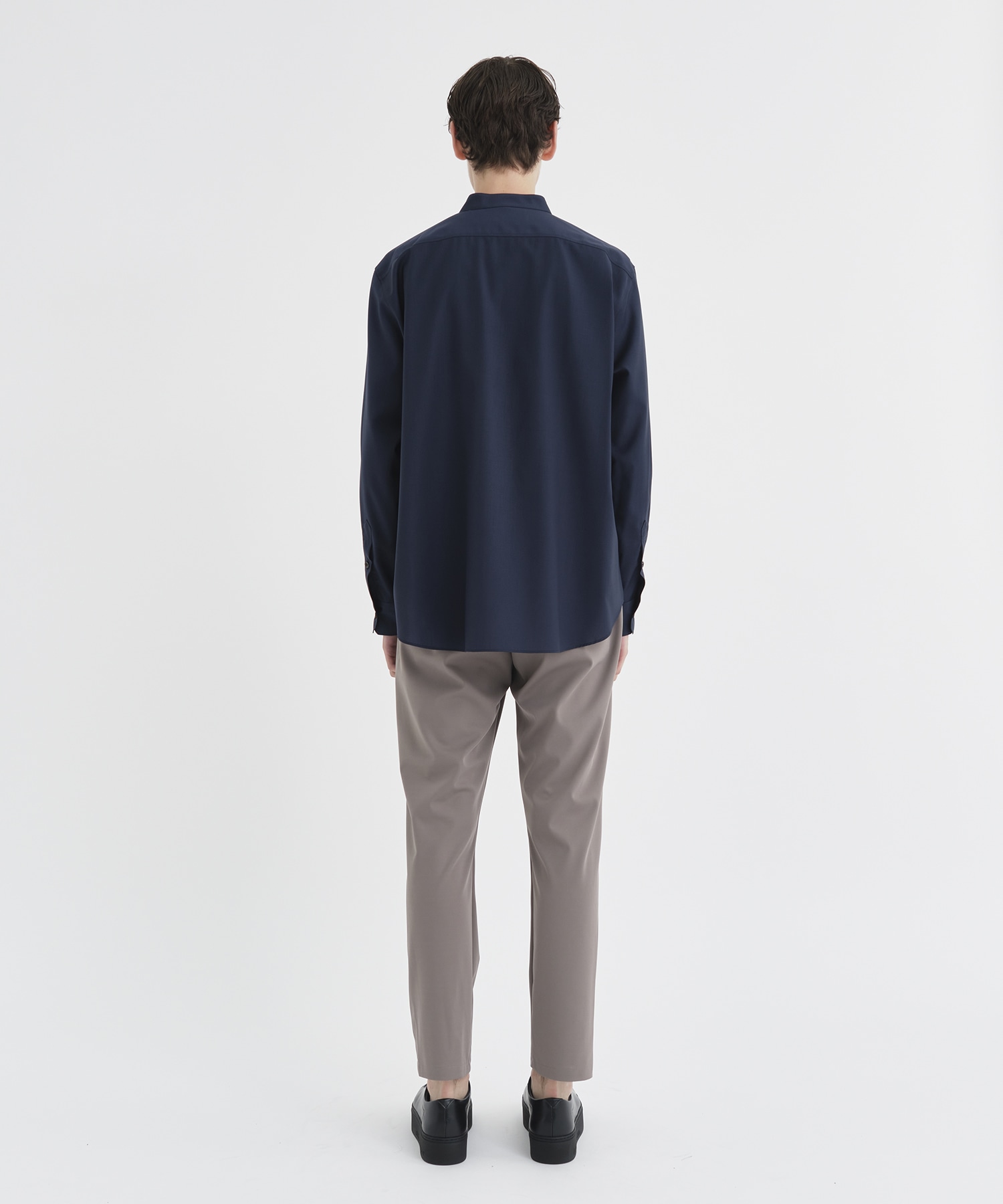 Reda Active Washable Wool Band Collar L/S Shirt THE TOKYO